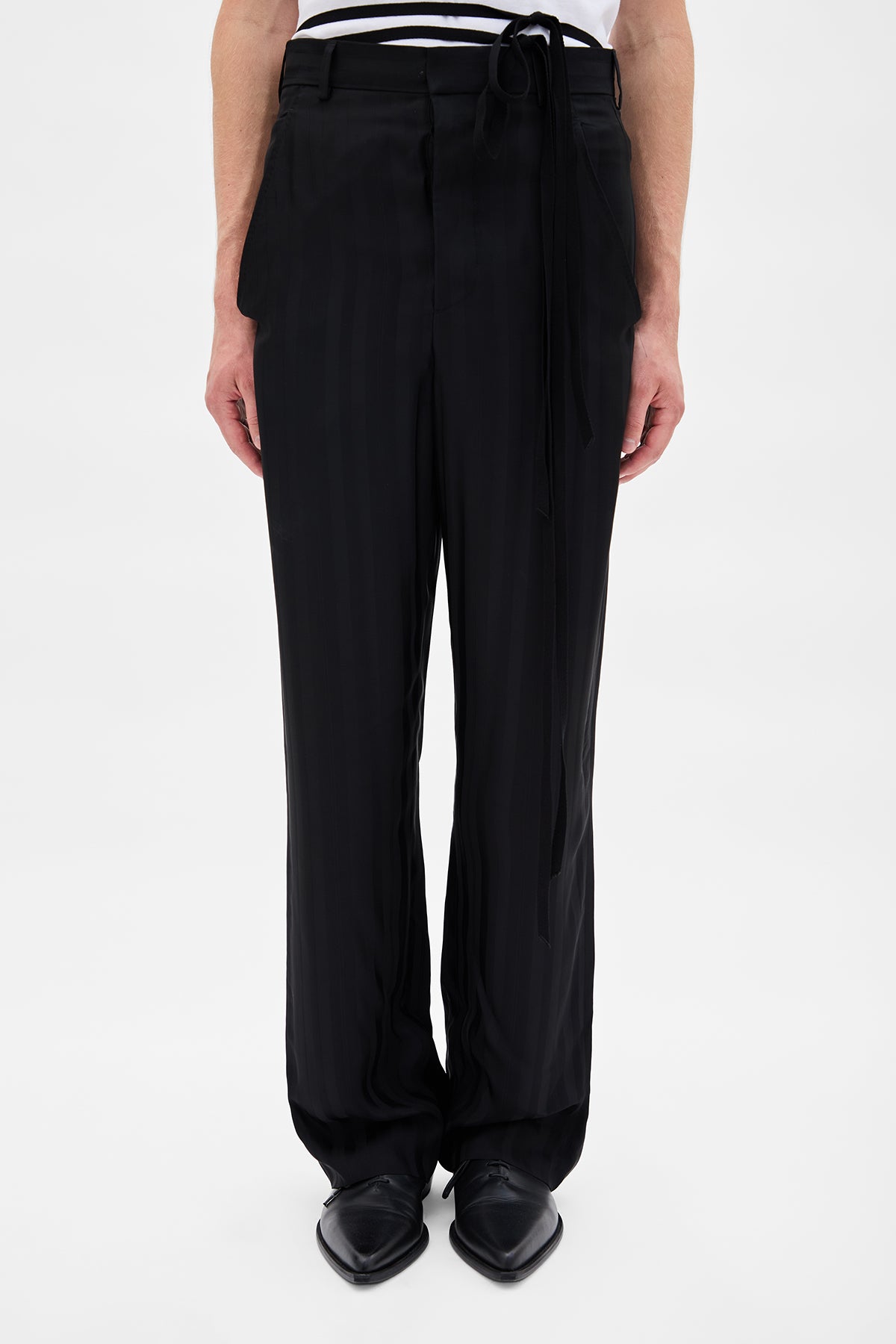 ANN DEMEULEMEESTER 本人期 ブラックワイドパンツ 36 ANN DEMEULEMEESTER 本人期 ブラックワイドパンツ 36 ANN