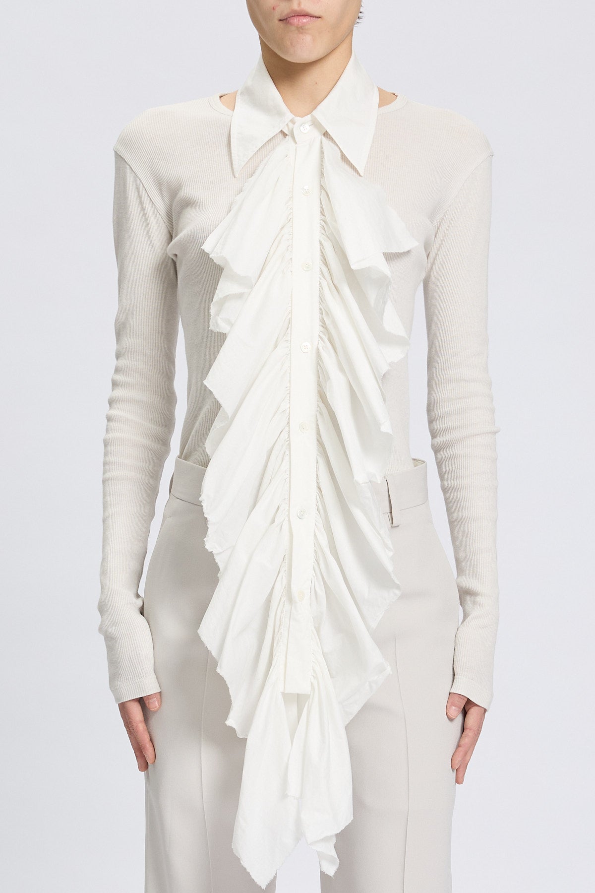 レア ANN DEMEULEMEESTER Shirt フリルシャツ Beth Shirt Collar – Ann Demeulemeester