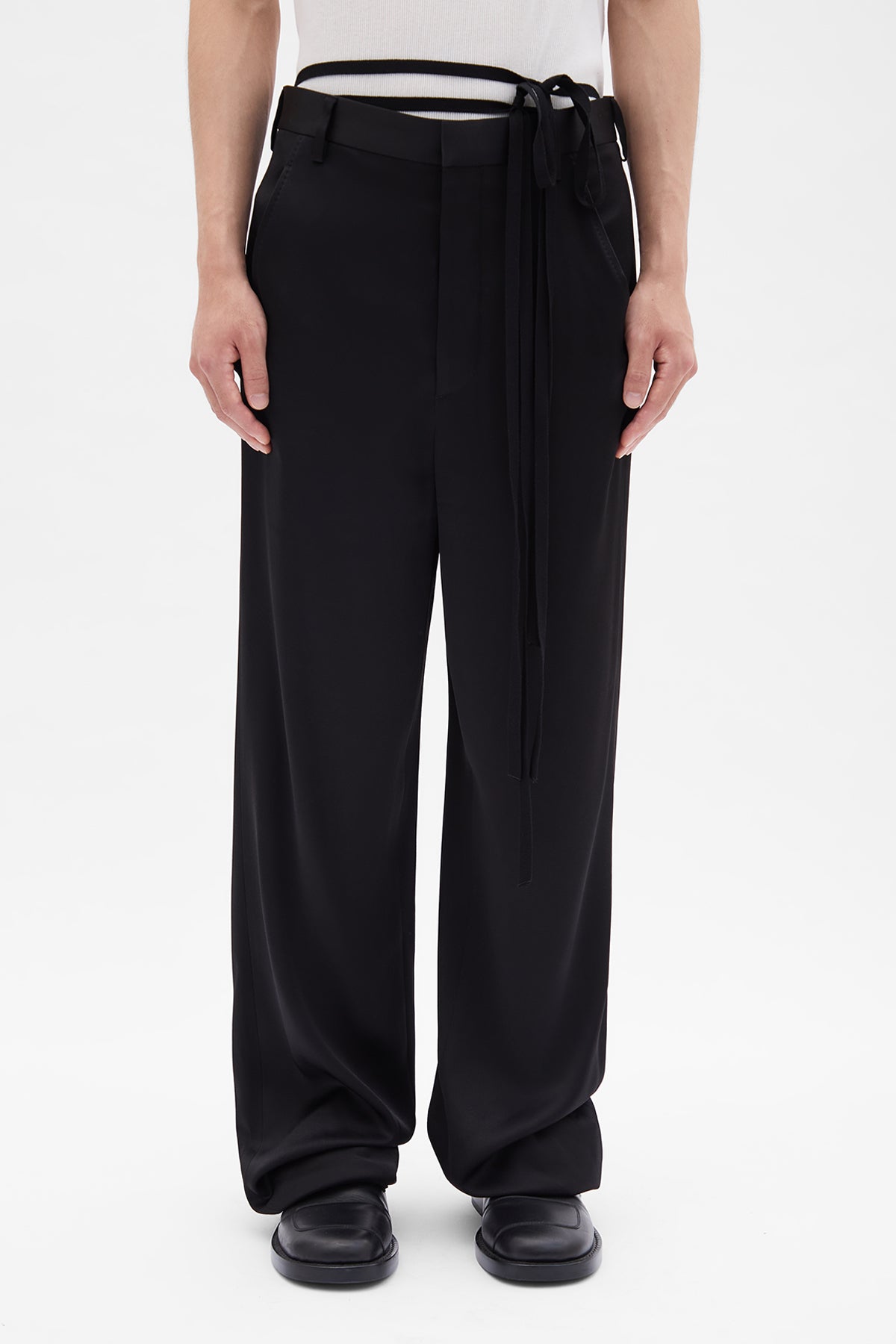 Ann Demeulemeester アシンメトリーパンツ アンドゥムルメステールのワイドレッグパンツ | HUES 福岡セレクトショップ