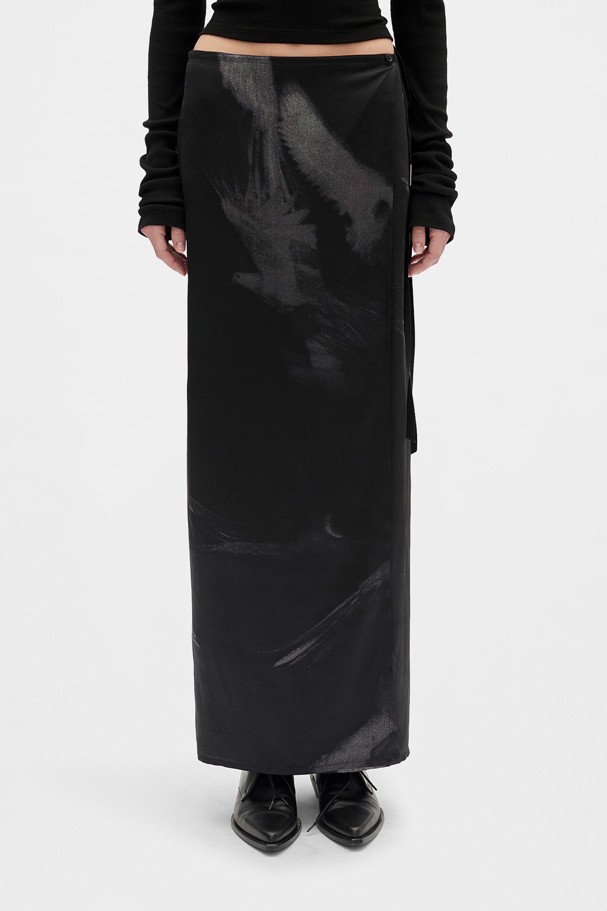 パンツ opium demon long skirt Oku Printed Long Wrap Skirt – Ann Demeulemeester