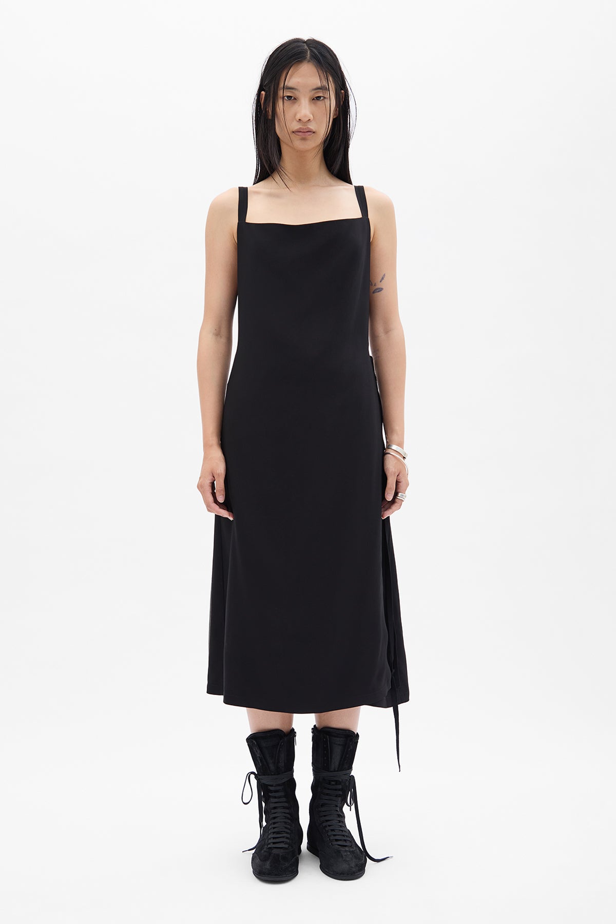 evening elegant dress code for ladies Jade V Neck Sleeveless Tiered Midi Wrap Dress