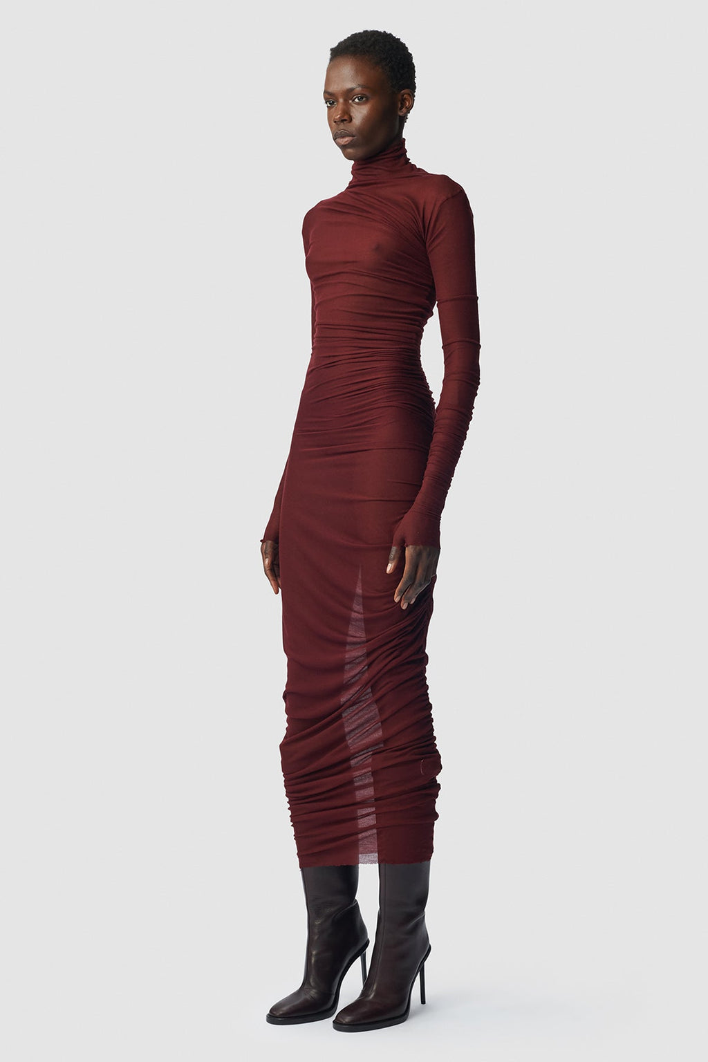 Amor Long Draped Dress With Gloved Sleeves – Ann Demeulemeester