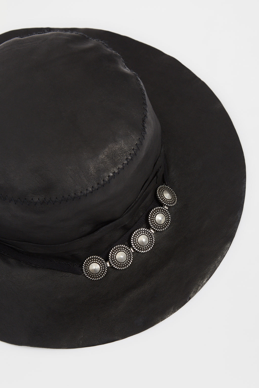 Aril Small Leather Hat With Studs