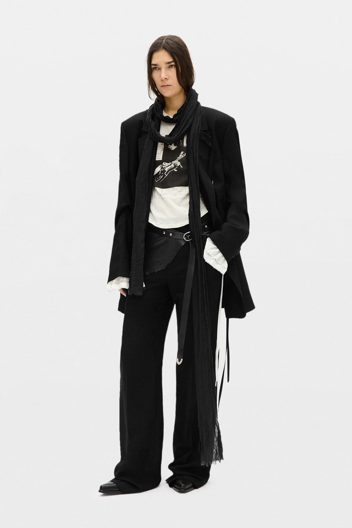 Jara Long Wrinkled Scarf – Ann Demeulemeester
