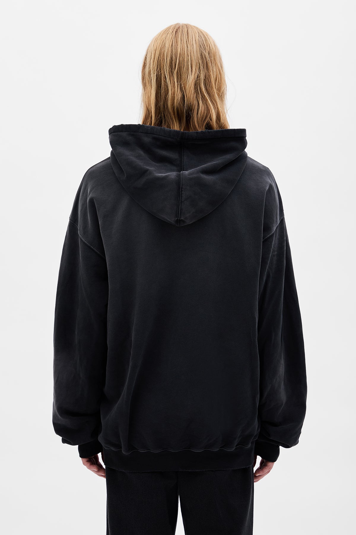 トップス ANN DEMEULEMEESTER hoodie design top Ann Demeulemeester Asymmetrical Printed Hoodie (Grimm Black