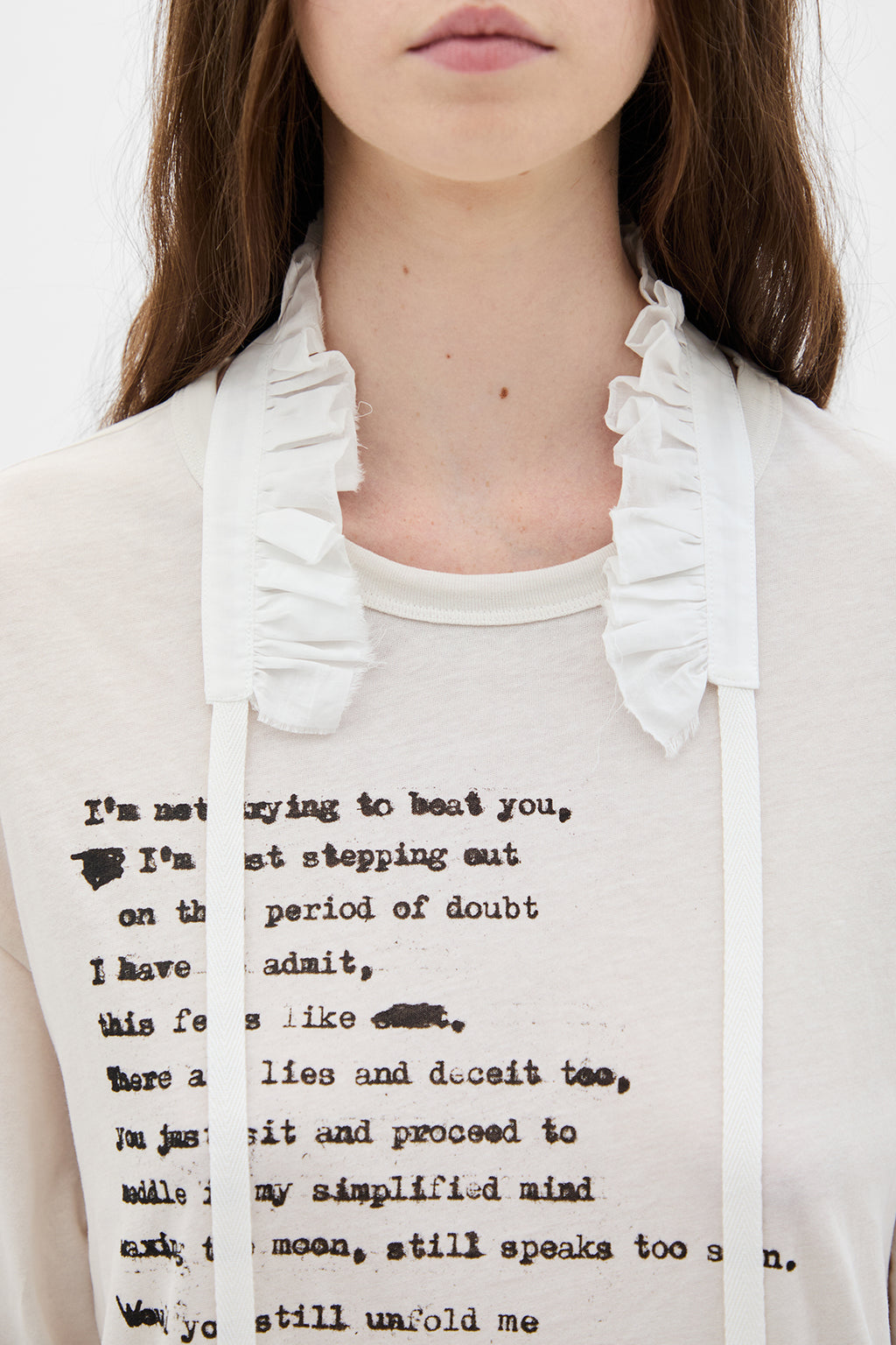 Agapi Printed High Comfort T-Shirt with Detachable Collar