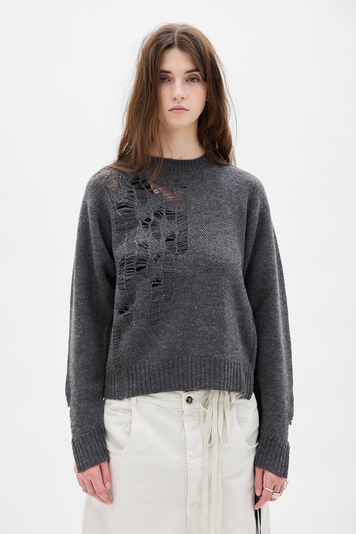 Gabriela Destroyed Seed Stitch Sweater – Ann Demeulemeester