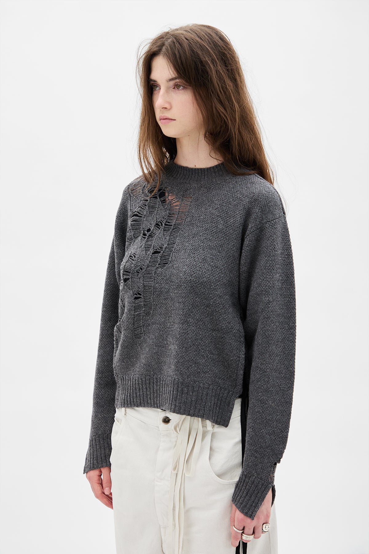 Gabriela Destroyed Seed Stitch Sweater