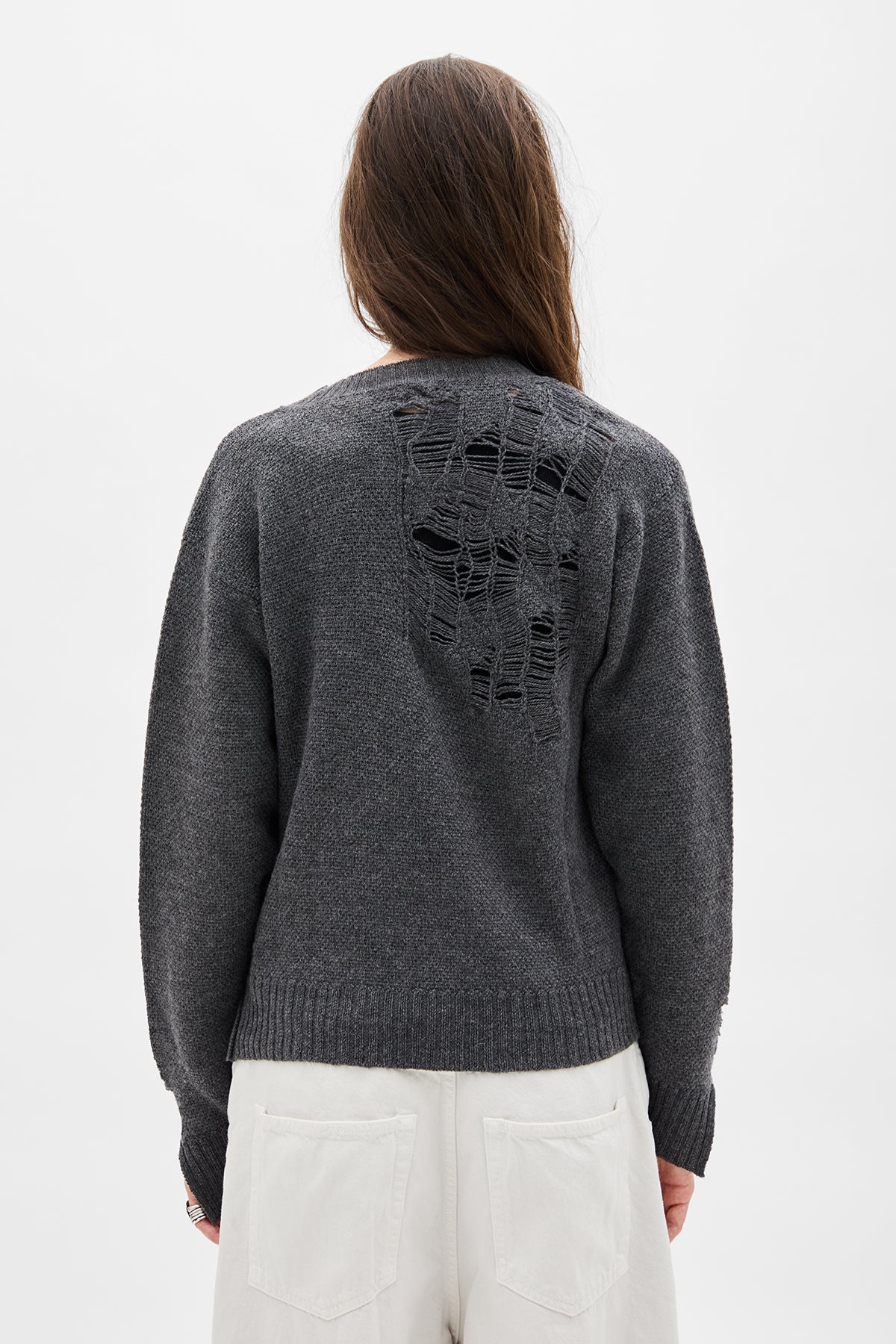 トップス ANN DEMEULEMEESTER Design Wool Gillet ANN DEMEULEMEESTER - FW07 Gradient knitted sweater (runway) – L'OBSCUR