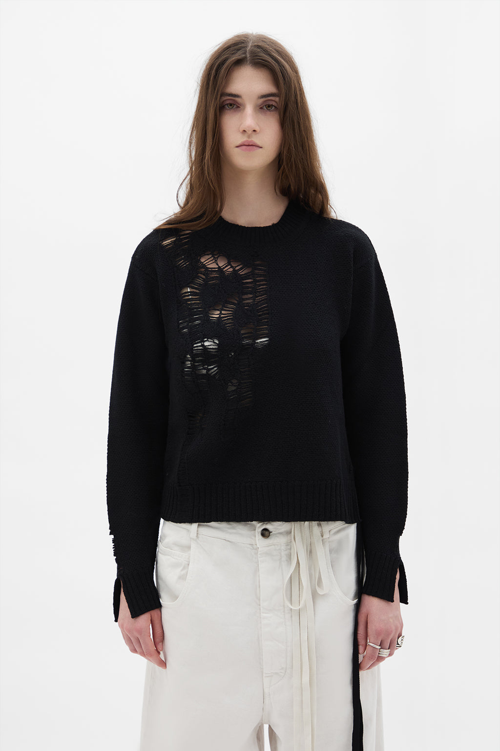 Gabriela Destroyed Seed Stitch Sweater