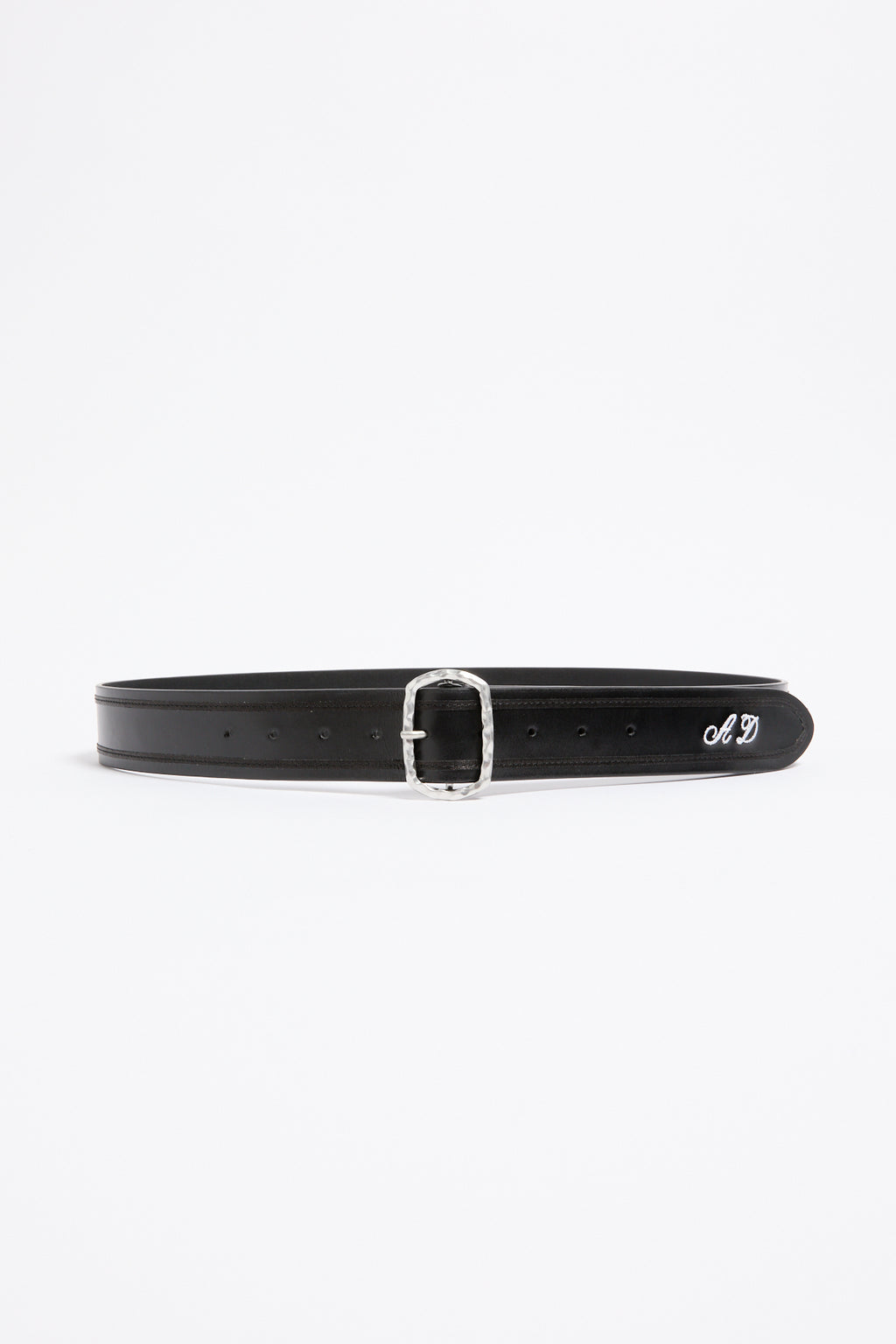 Cintura Niaz 4 cm con fibbia martellata e ricamo monogramma 