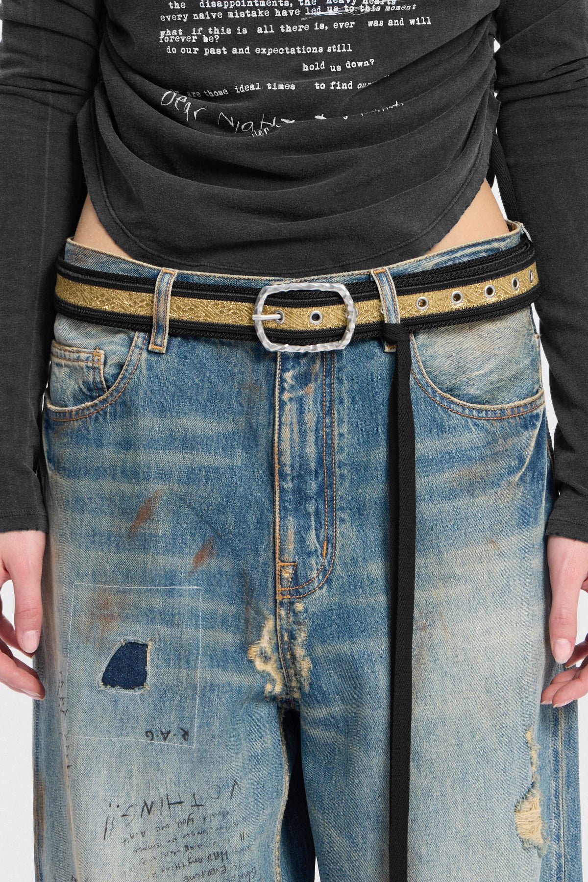 Esha Belt with Hammered Buckle