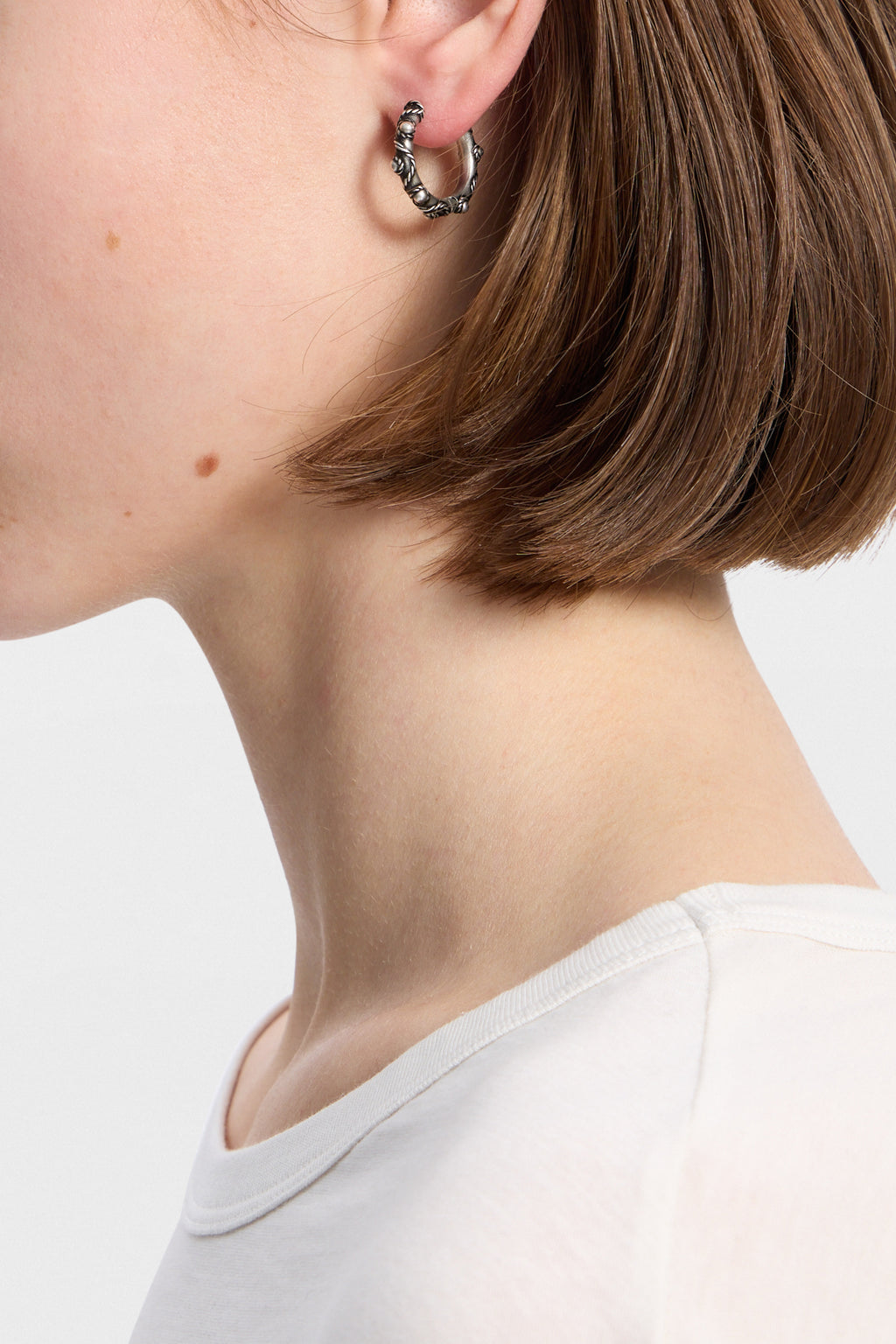 Lone Grained Hoop Earrings