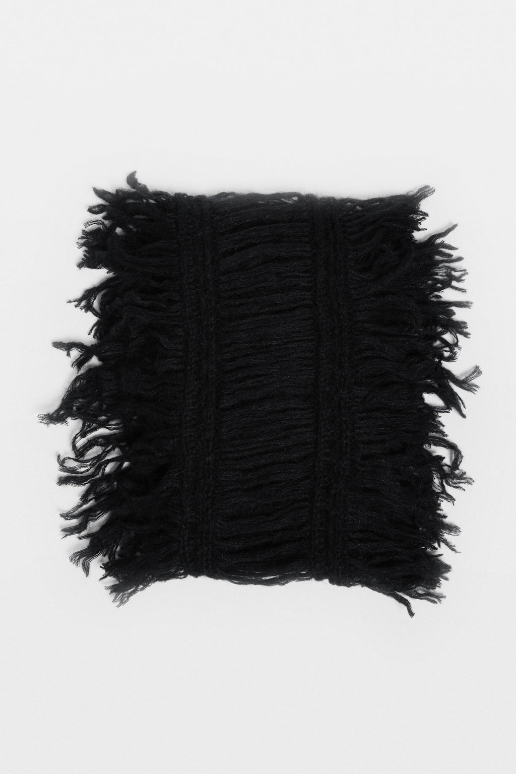Drina Cable Knit Ladder Stitch Fringed Scarf