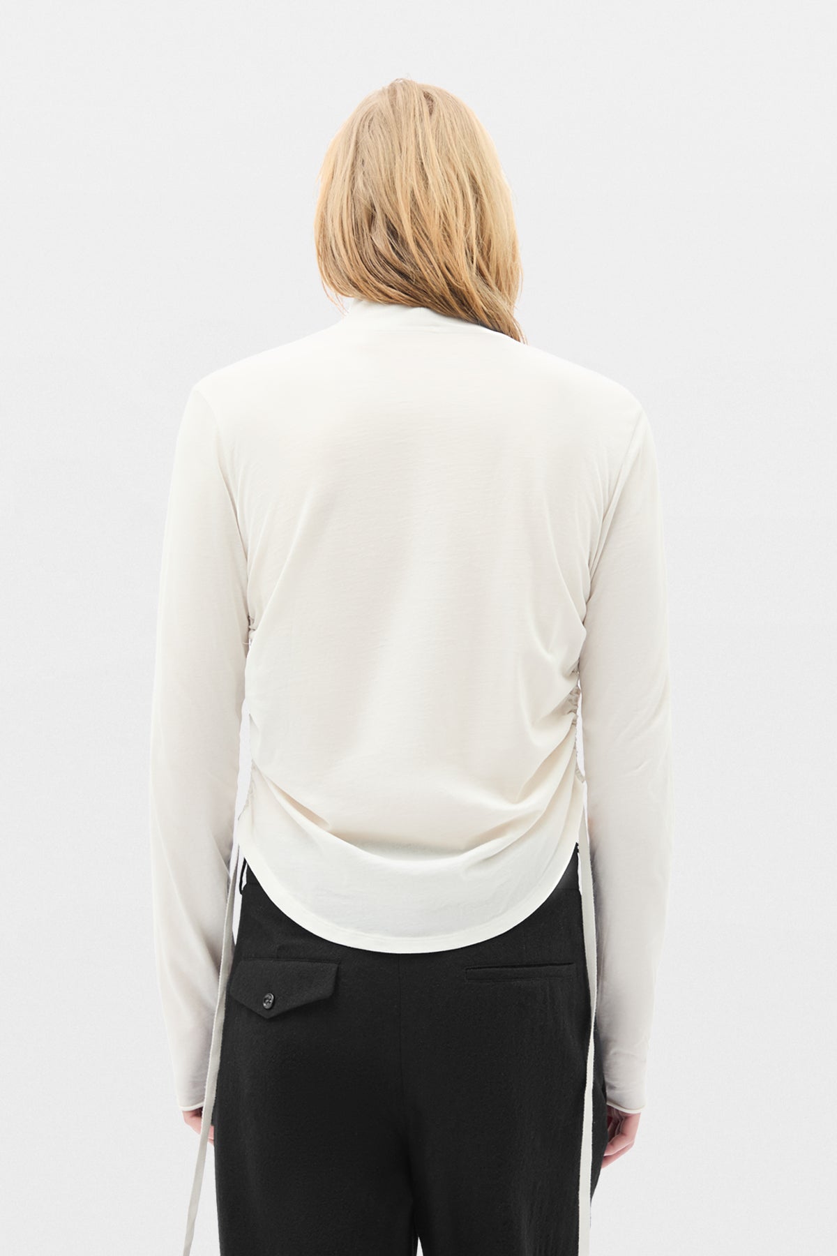 Lenart Wrinkled Mock Collar Top