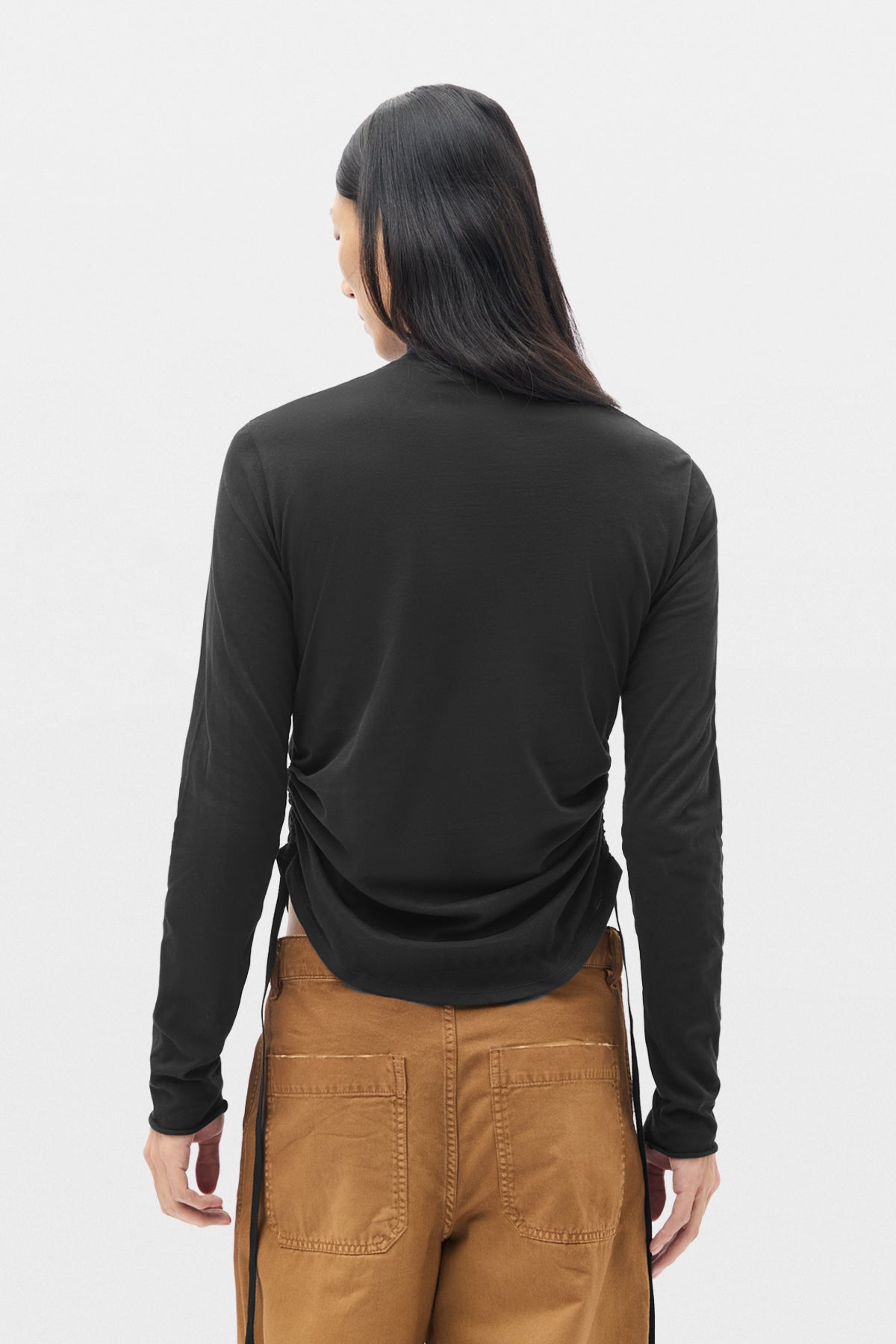 Lenart Wrinkled Mock Collar Top