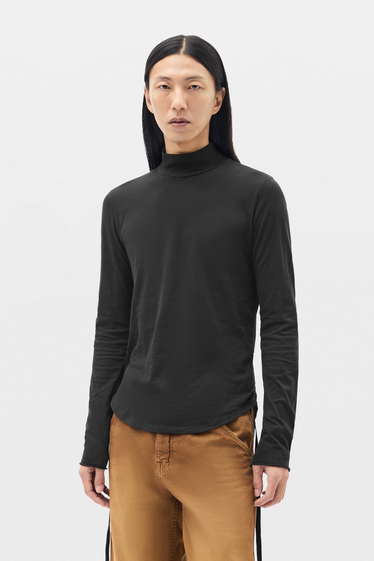 Lenart Wrinkled Mock Collar Top