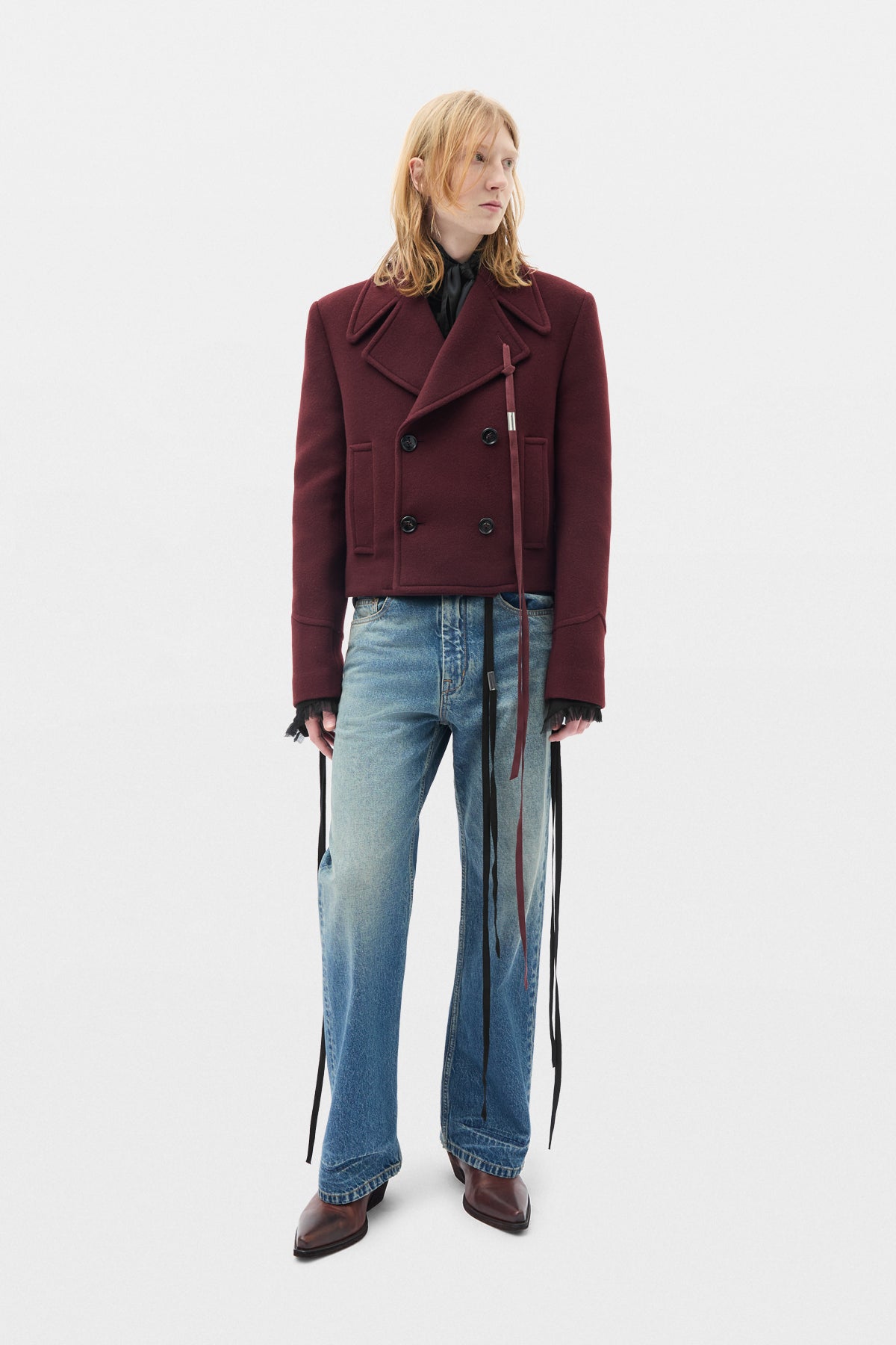 Alarik 5-Pockets Flared Cropped Trousers