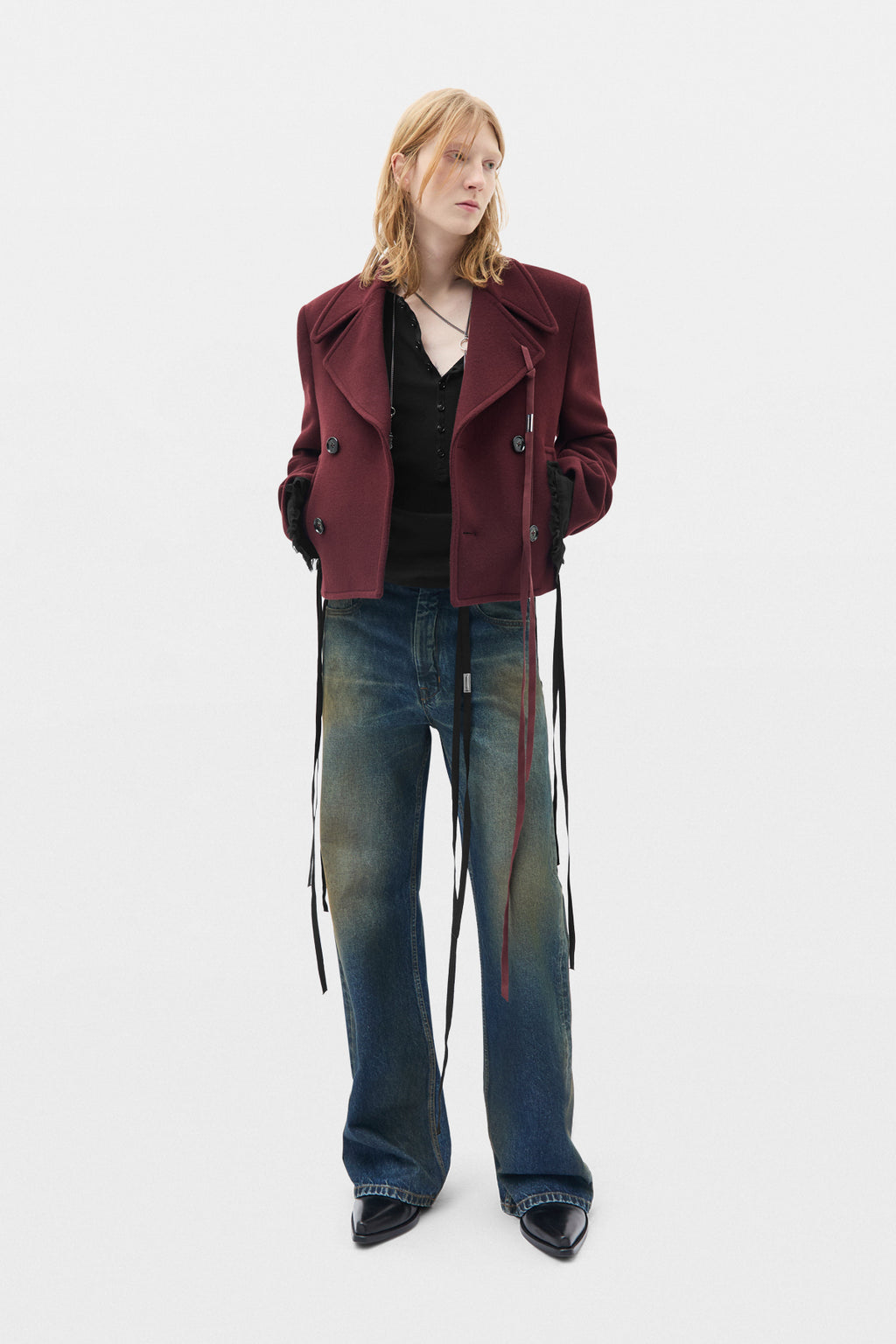 Pantalon évasé décontracté à 5 poches modeste 