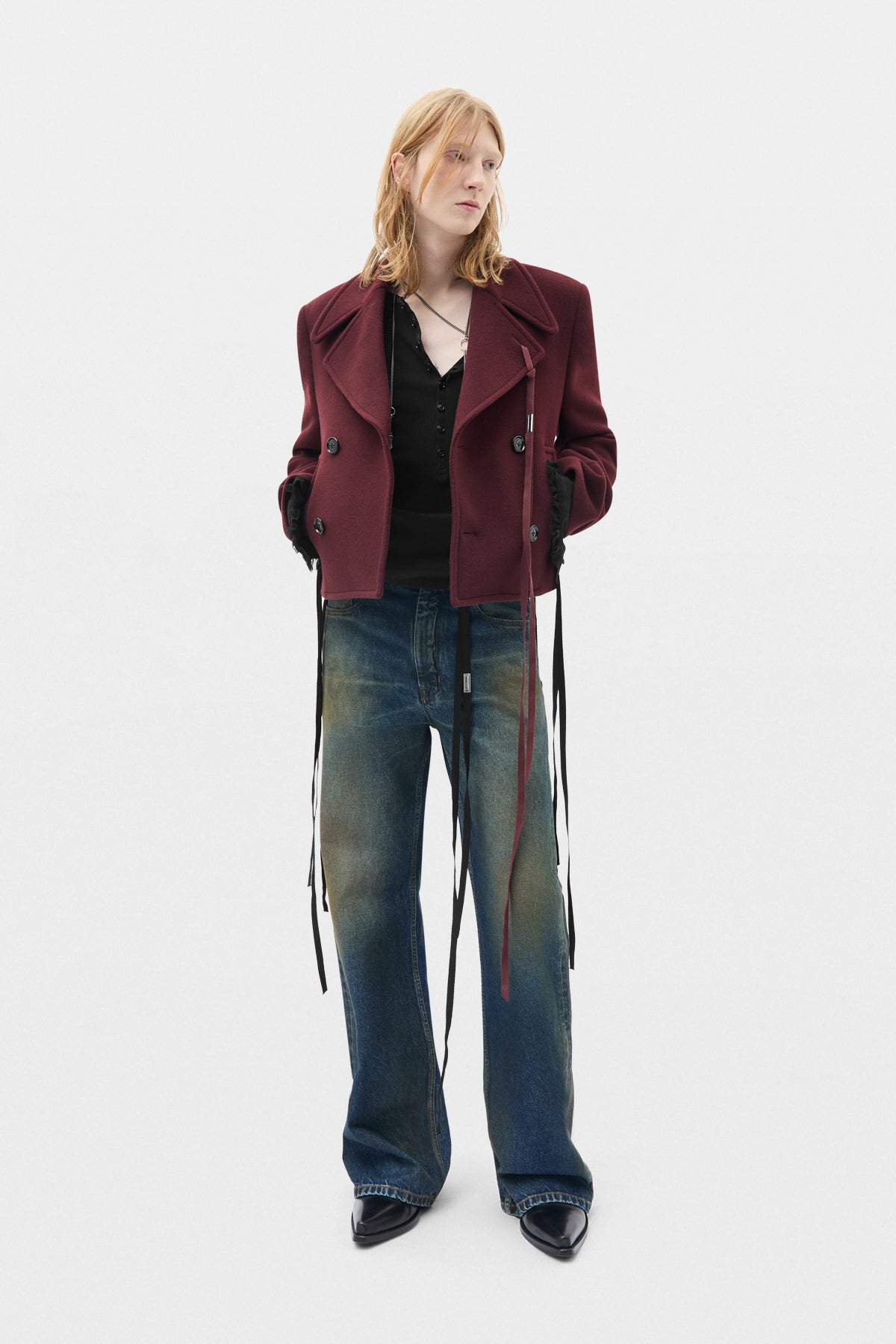 Pantalon évasé décontracté à 5 poches modeste 