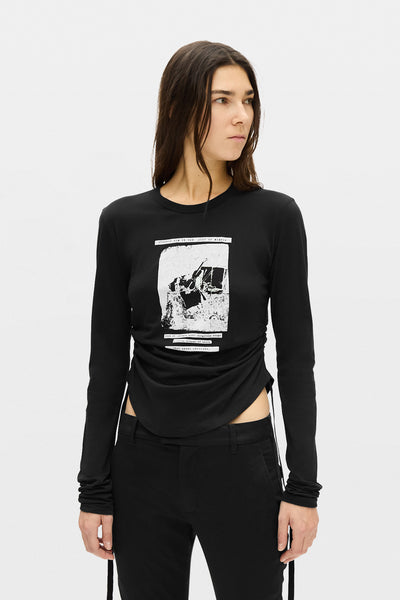Dot Wrinkled Cropped Long Sleeves Top – Ann Demeulemeester