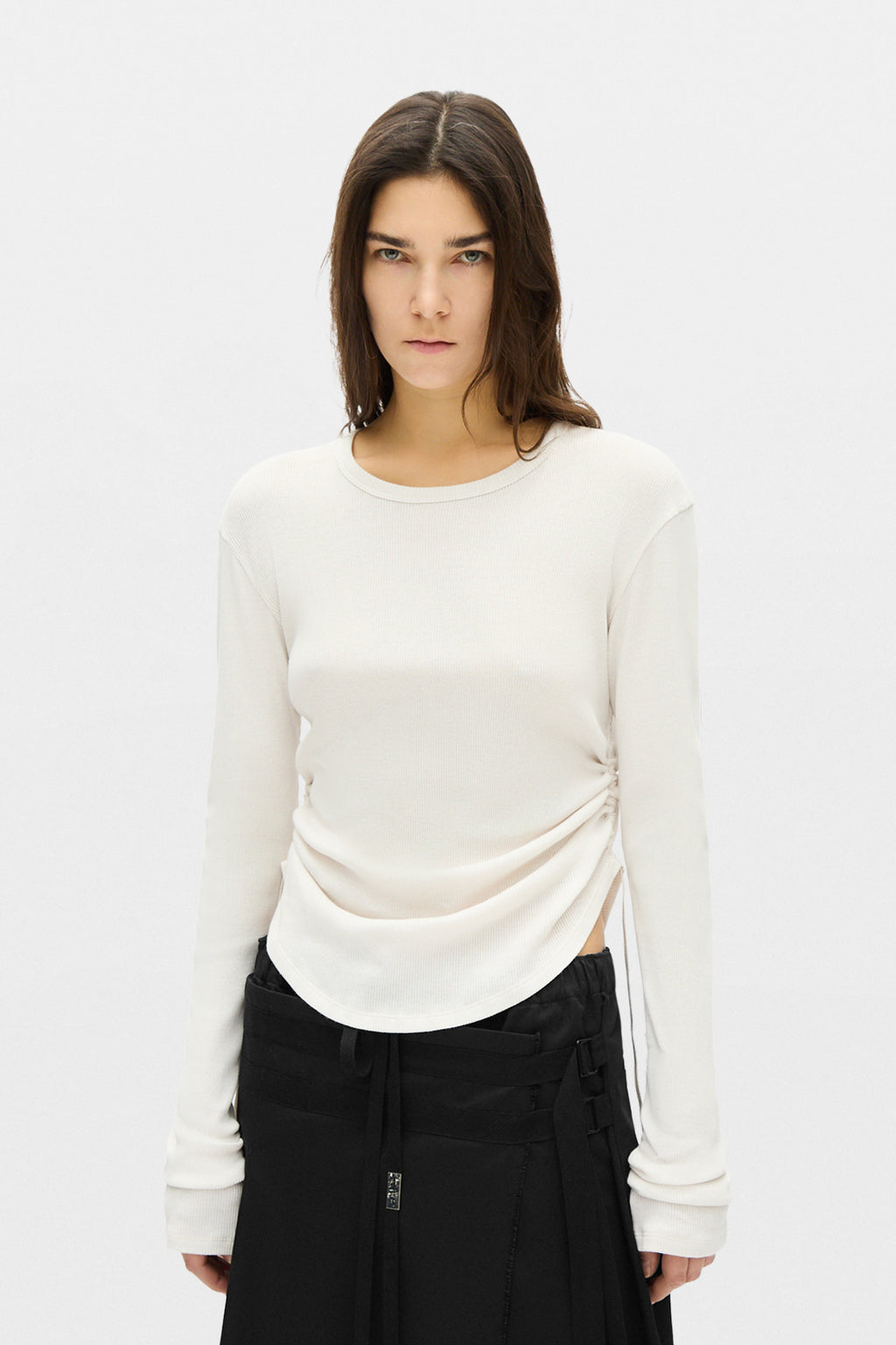 Dot Wrinkled Cropped Top