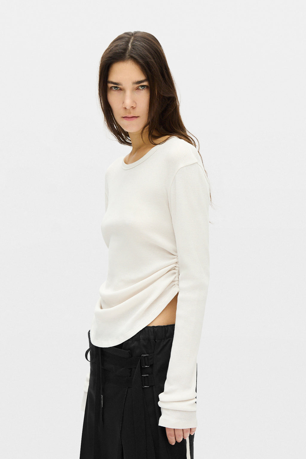 Dot Wrinkled Cropped Top