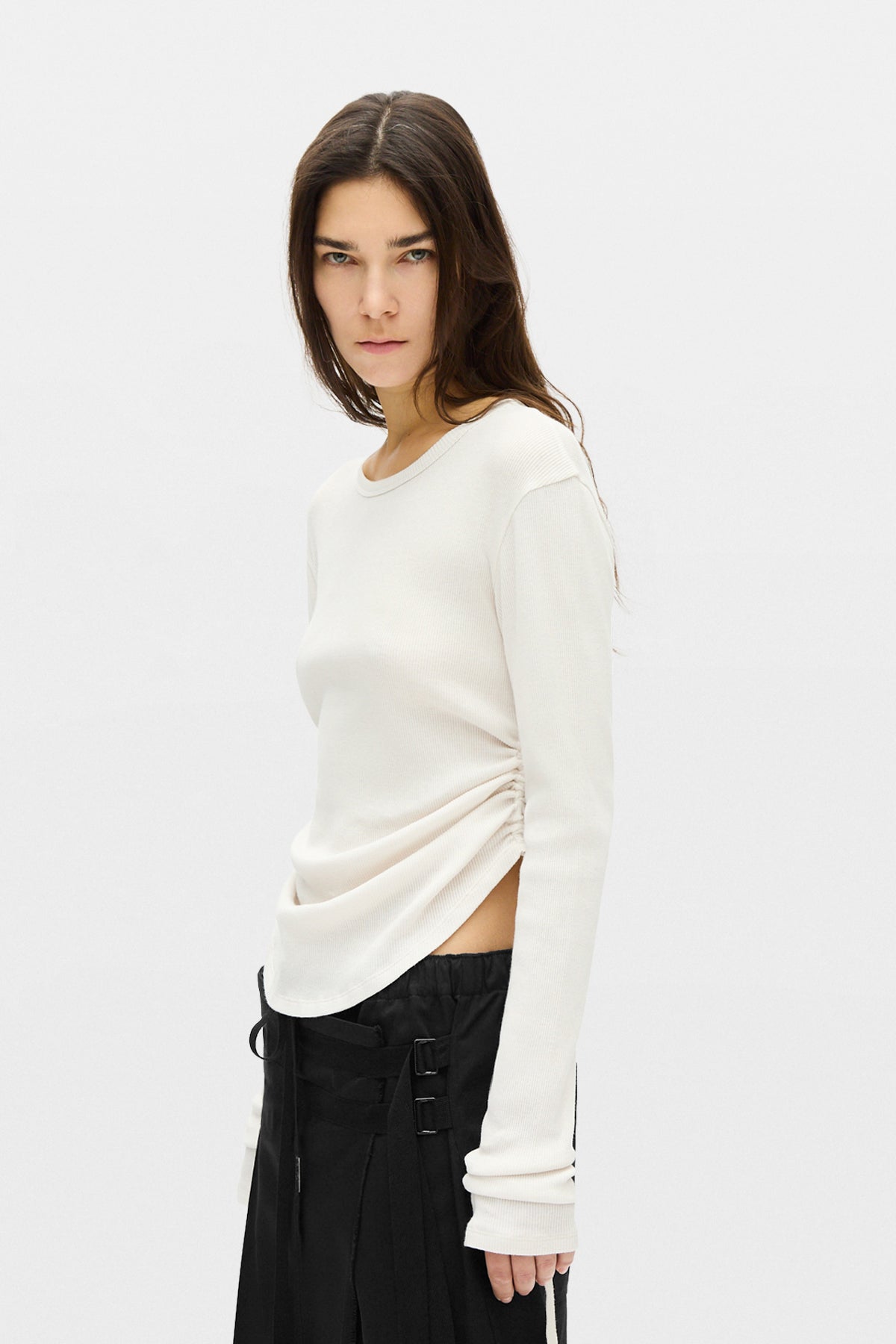 Dot Wrinkled Cropped Top
