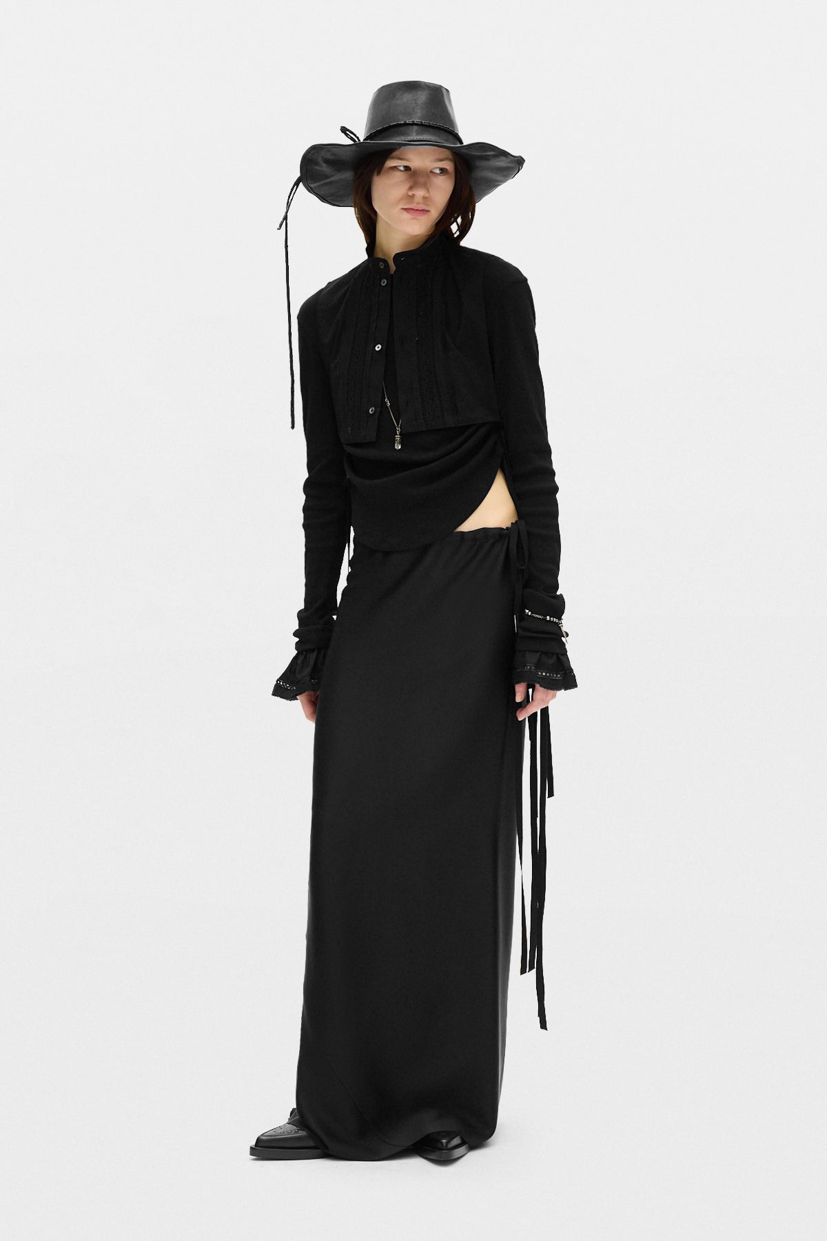 Dot Wrinkled Cropped Long Sleeves Top – Ann Demeulemeester