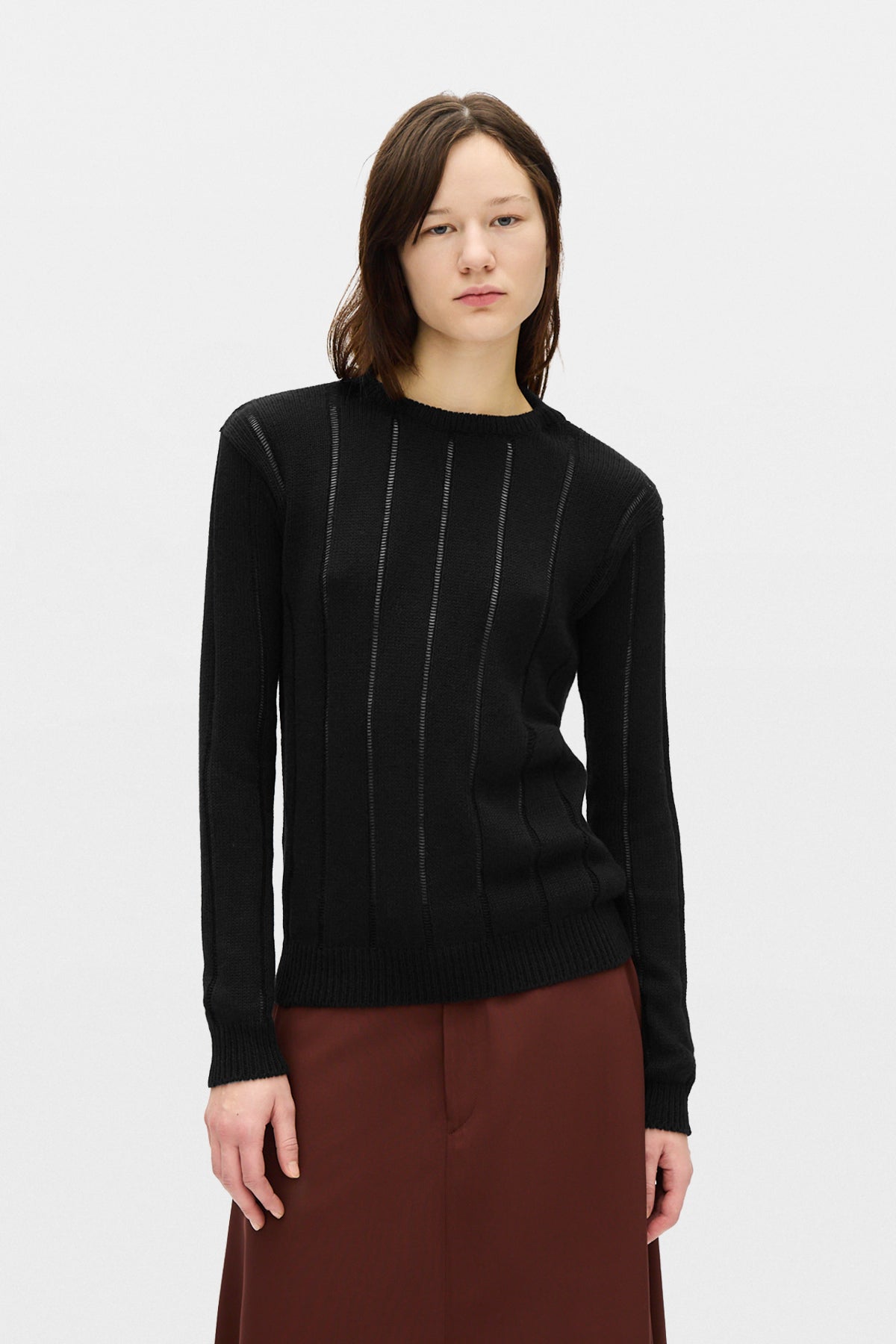 Pull à dos ouvert en maille côtelée Nese 