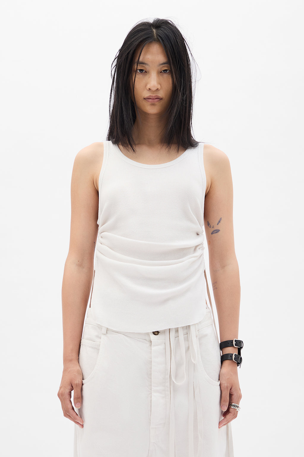 Mara Wrinkled Cropped Tank Top