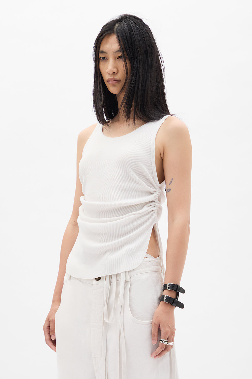 Mara Wrinkled Cropped Tank Top