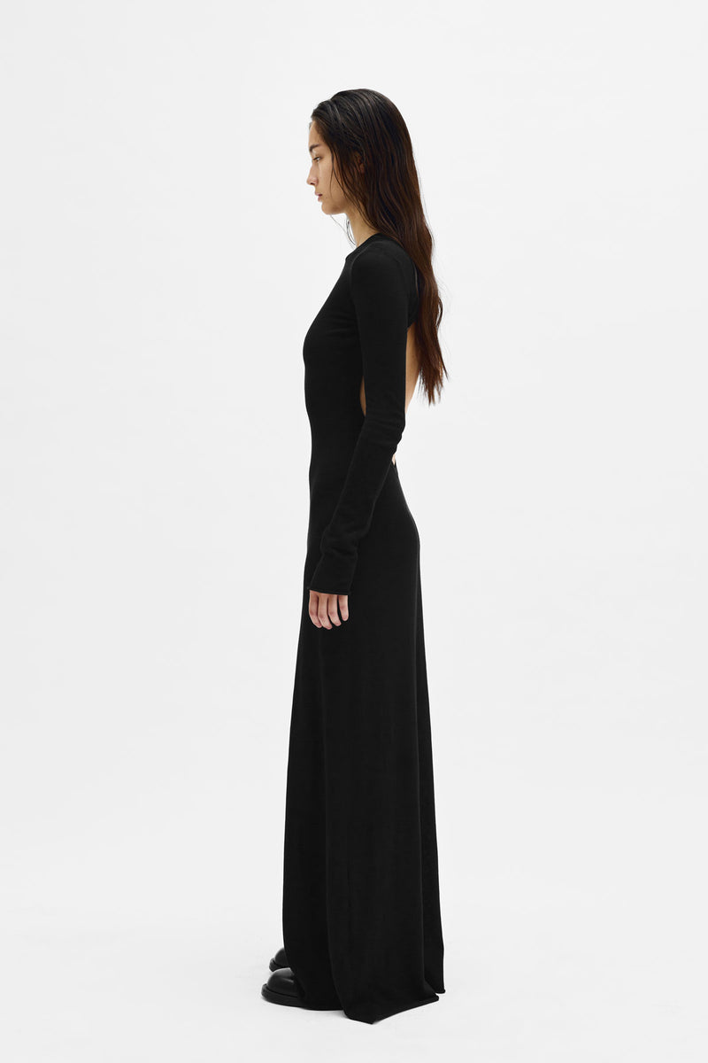 Eva Long Open Back Knitted Dress