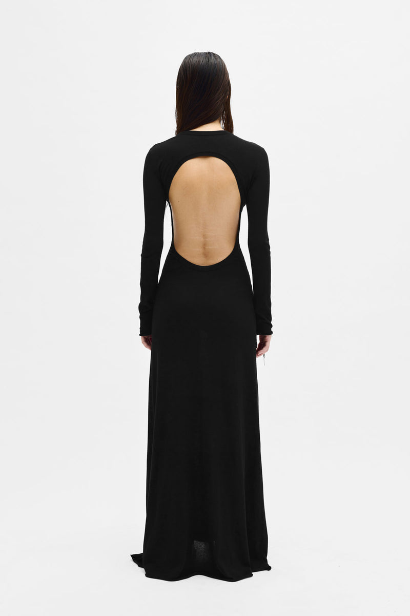 Eva Long Open Back Knitted Dress