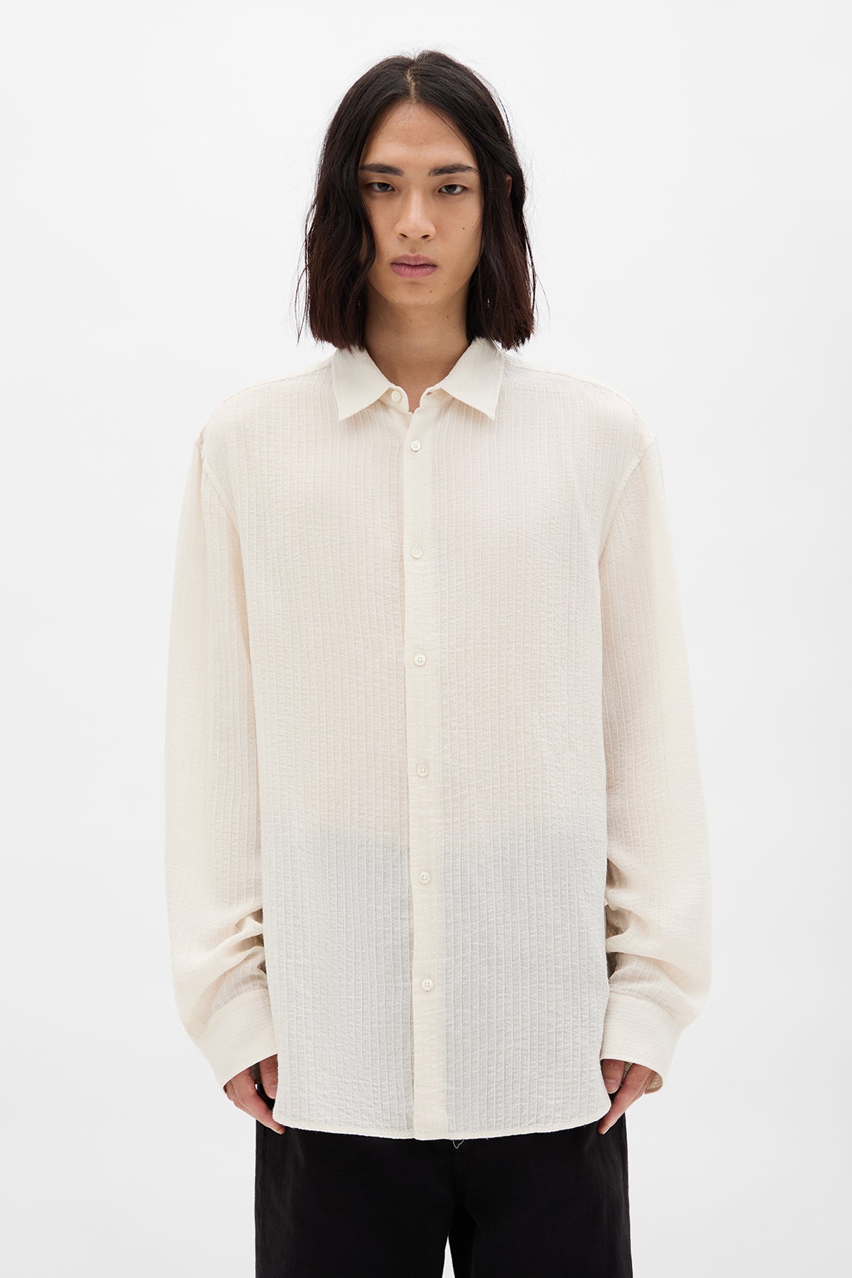 ANN DEMEULEMEESTER メンズ ストライプシャツ Sサイズ ANN DEMEULEMEESTER メンズ ストライプシャツ Sサイズ ANN Sサイズ