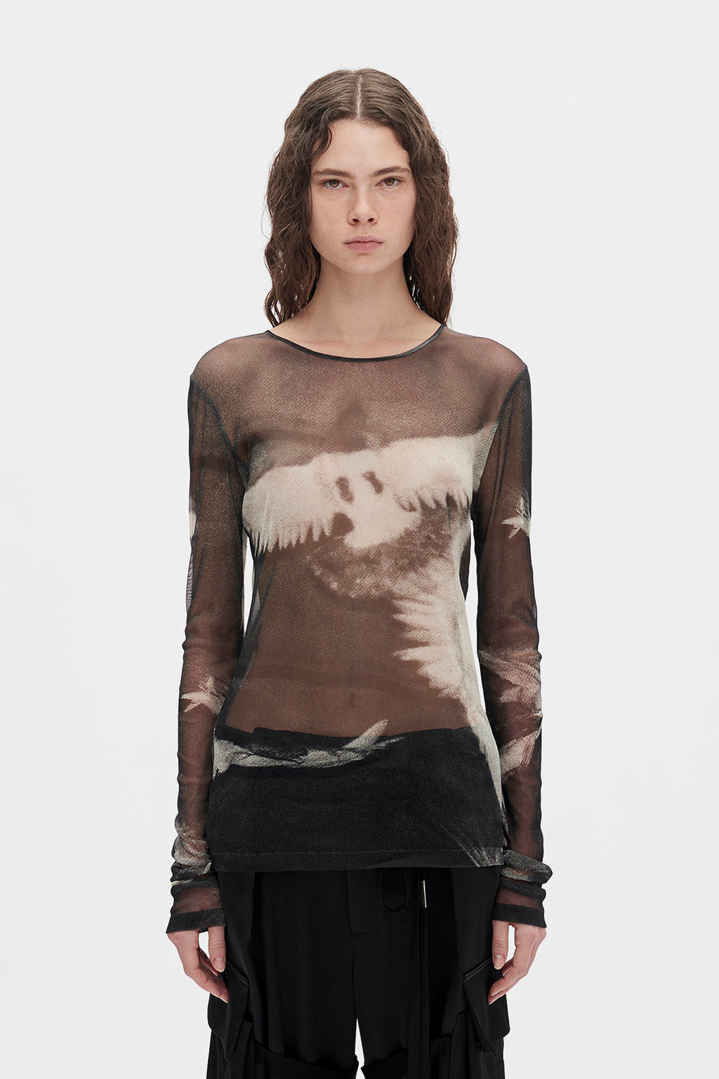 Fiene ''Doves'' Print Long Sleeve T-Shirt
