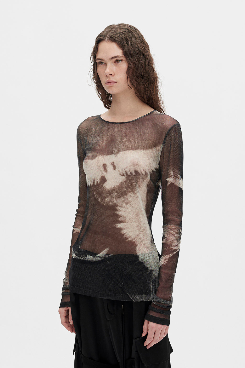 Fiene ''Doves'' Print Long Sleeve T-Shirt