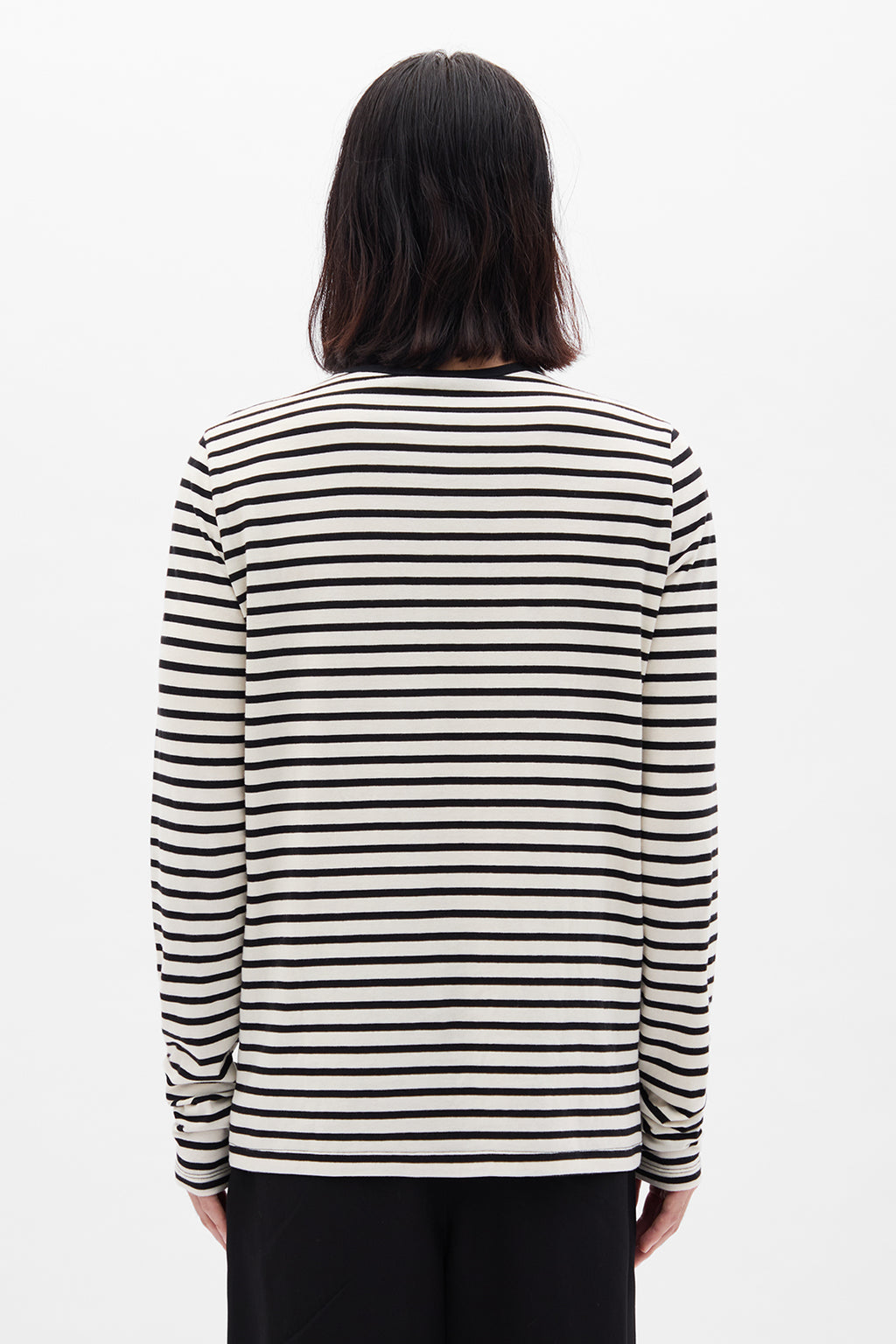 قميص جريج مخطط بأكمام طويلة 