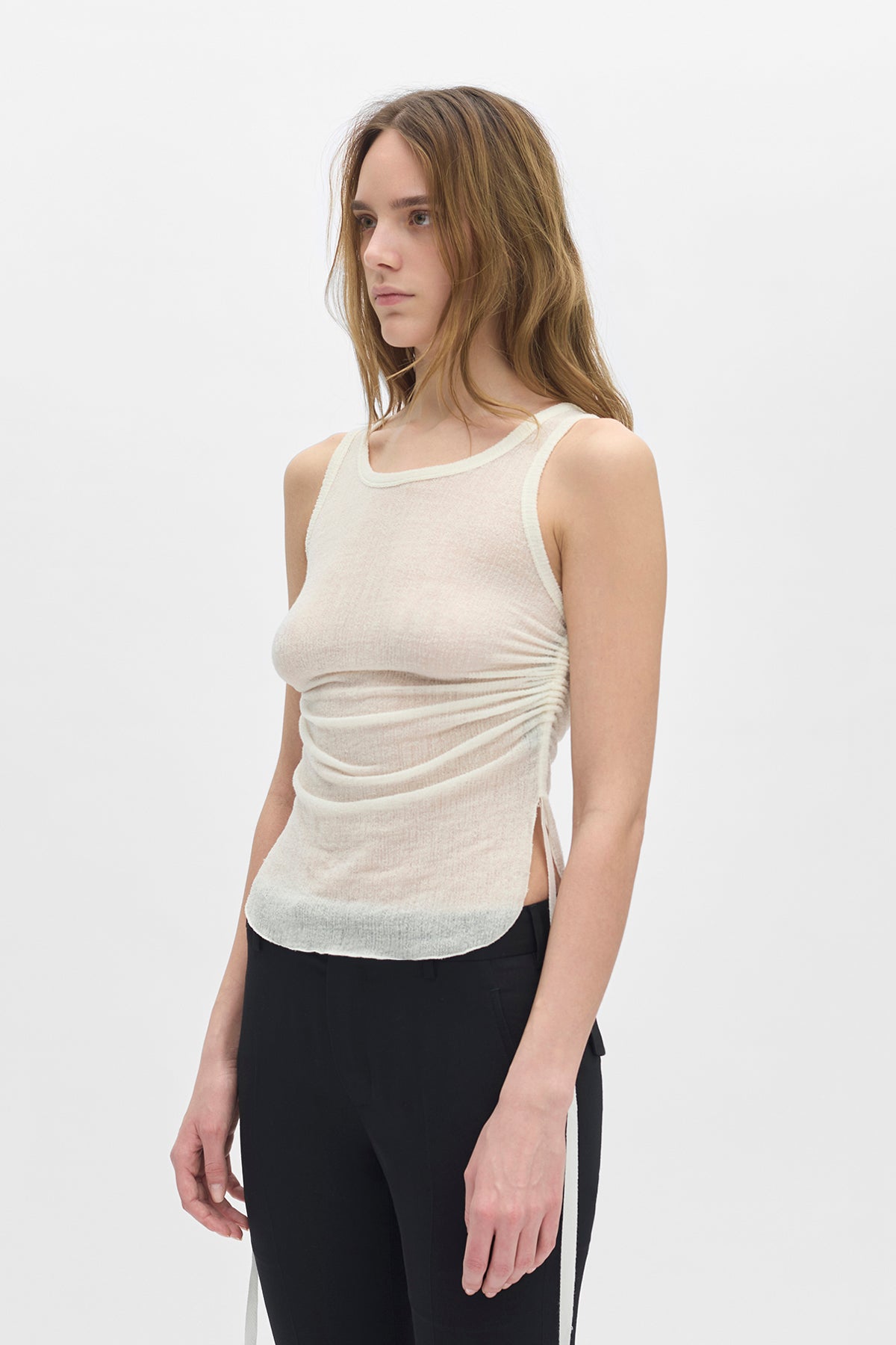 Mara Wrinkled Cropped Tank Top