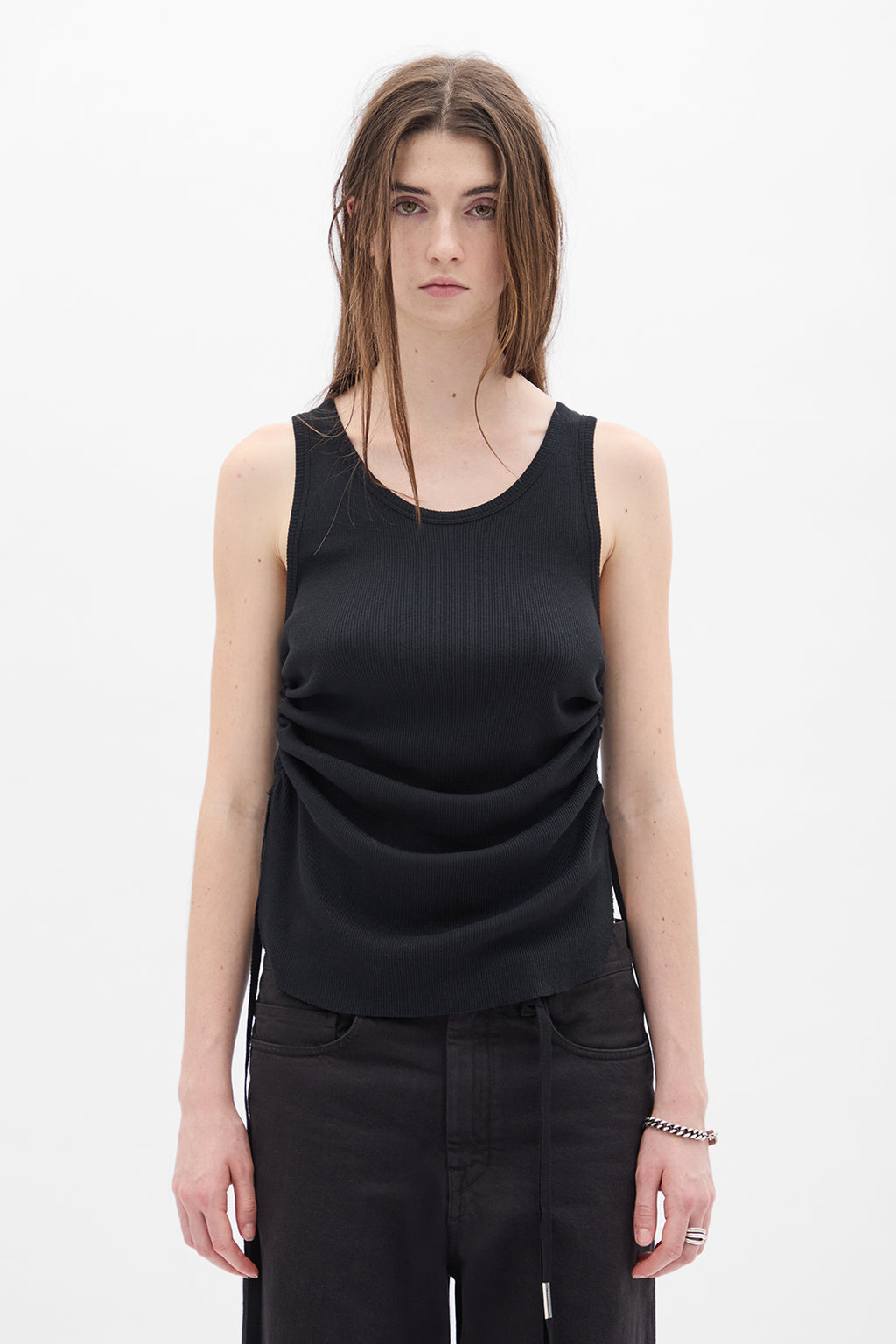 Mara Wrinkled Cropped Tank Top