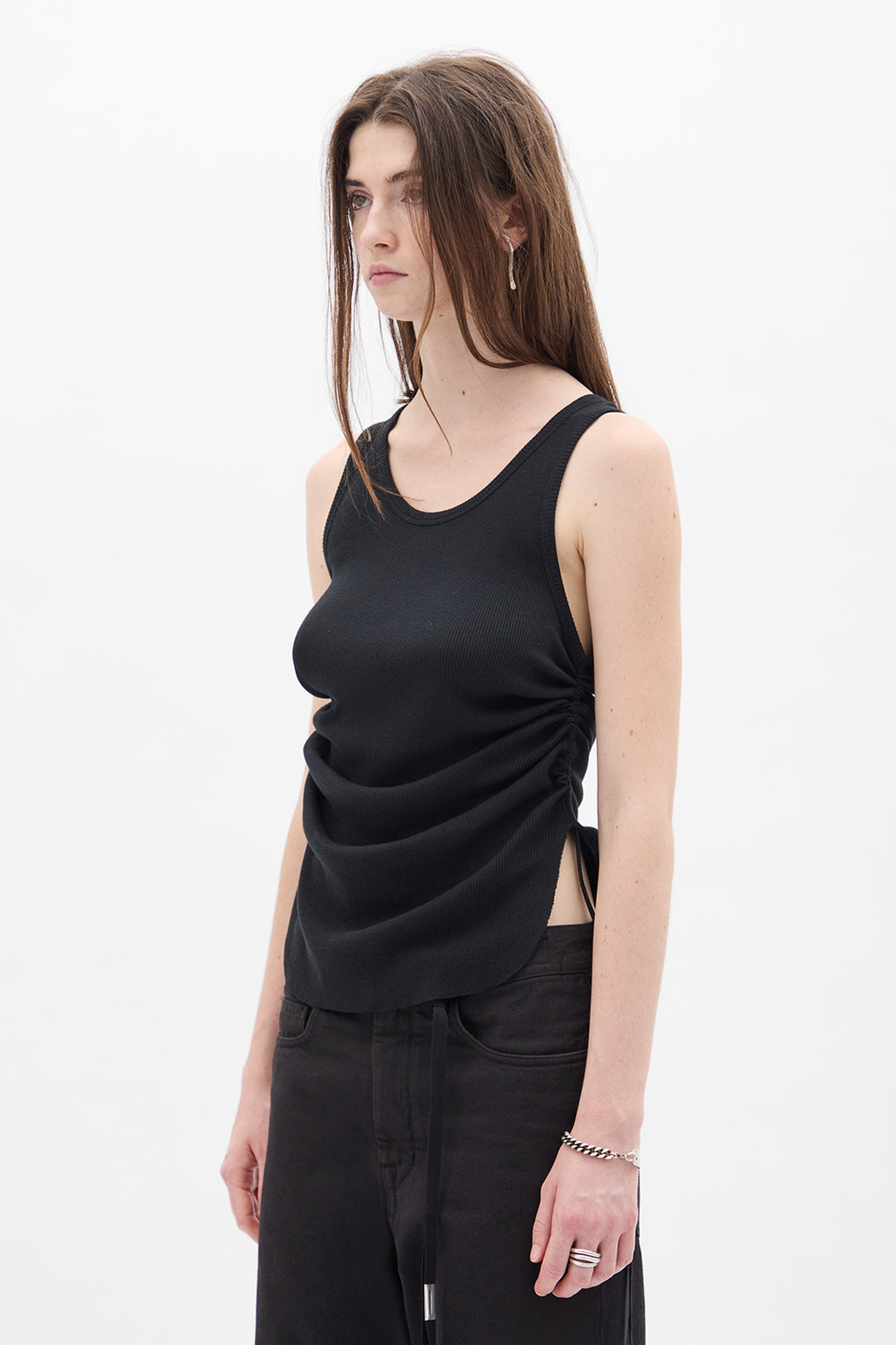 Mara Wrinkled Cropped Tank Top