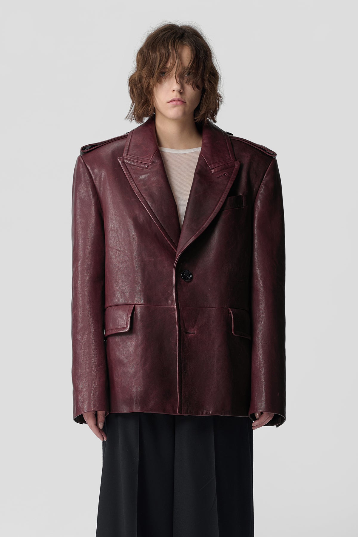 ANN DEMEULEMEESTER 21AW CHARLOTTE SLOUCHY WAISTCOAT アセテート 