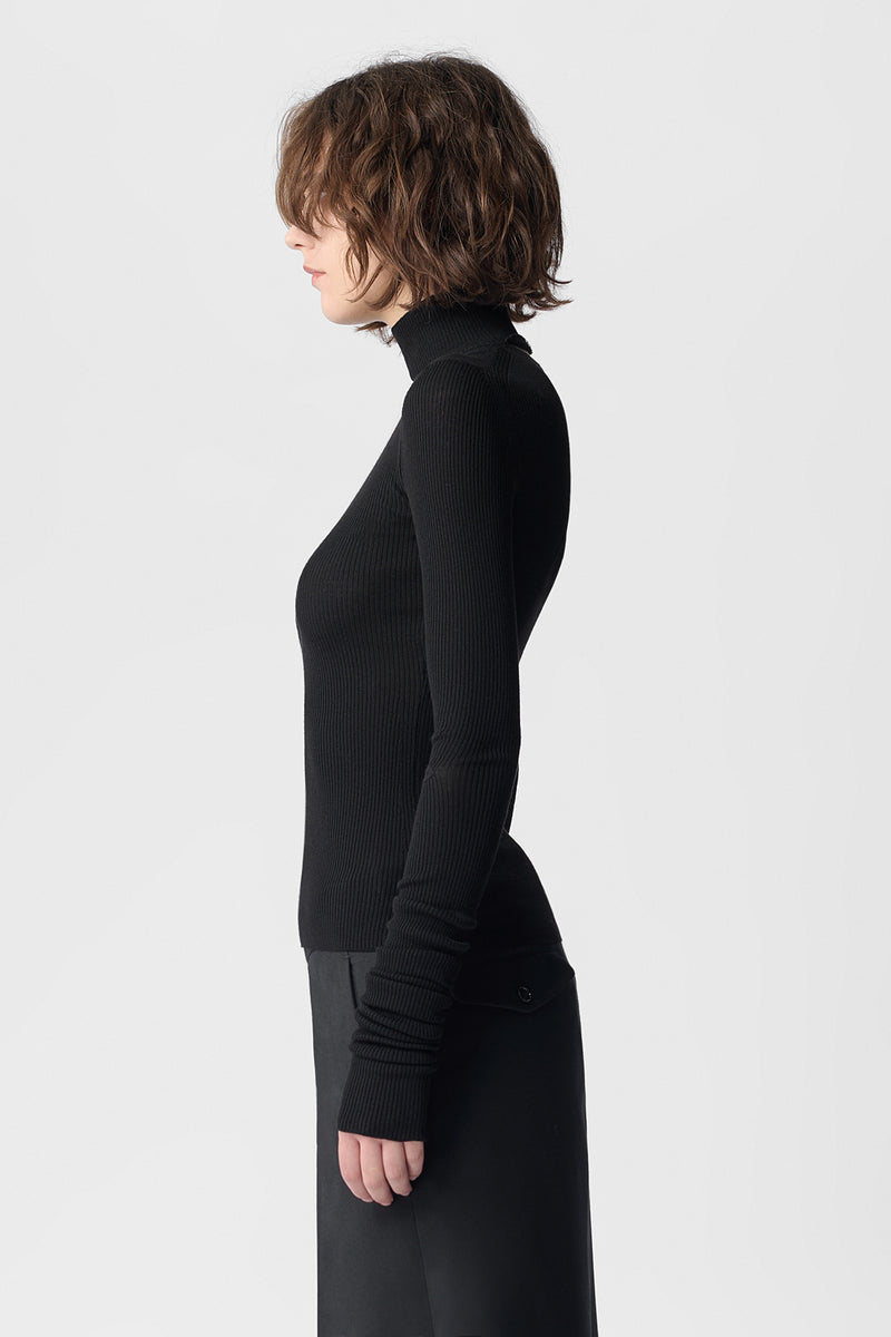 Olenka Cut-Out Turtleneck Sweater