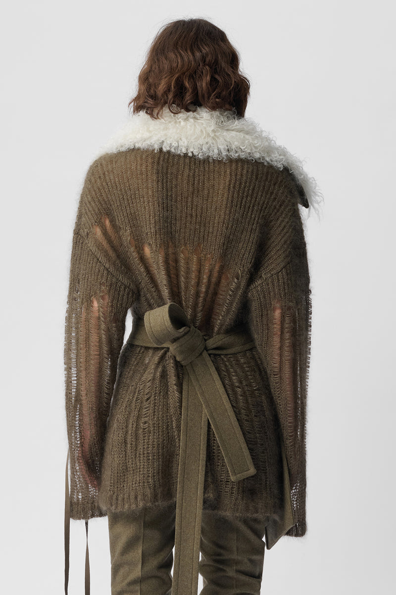 Manon Asymmetric Plastron With Fur Collar