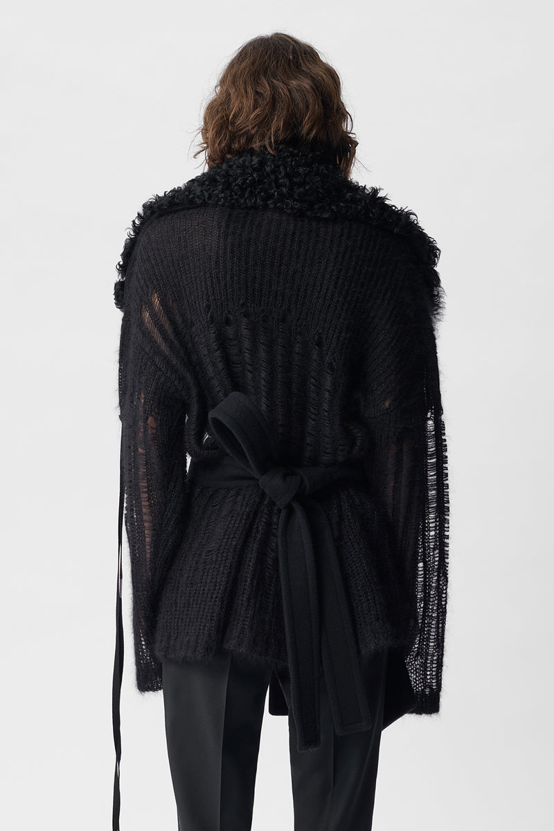 Manon Asymmetric Plastron With Fur Collar