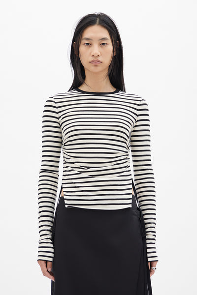 ANN DEMEULEMEESTER シルク　ストライプ タンクトップ 34 Seva Tank Top – Ann Demeulemeester