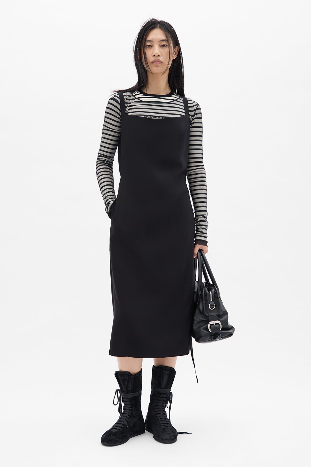 Oke Wrinkled Cropped Long Sleeve Top