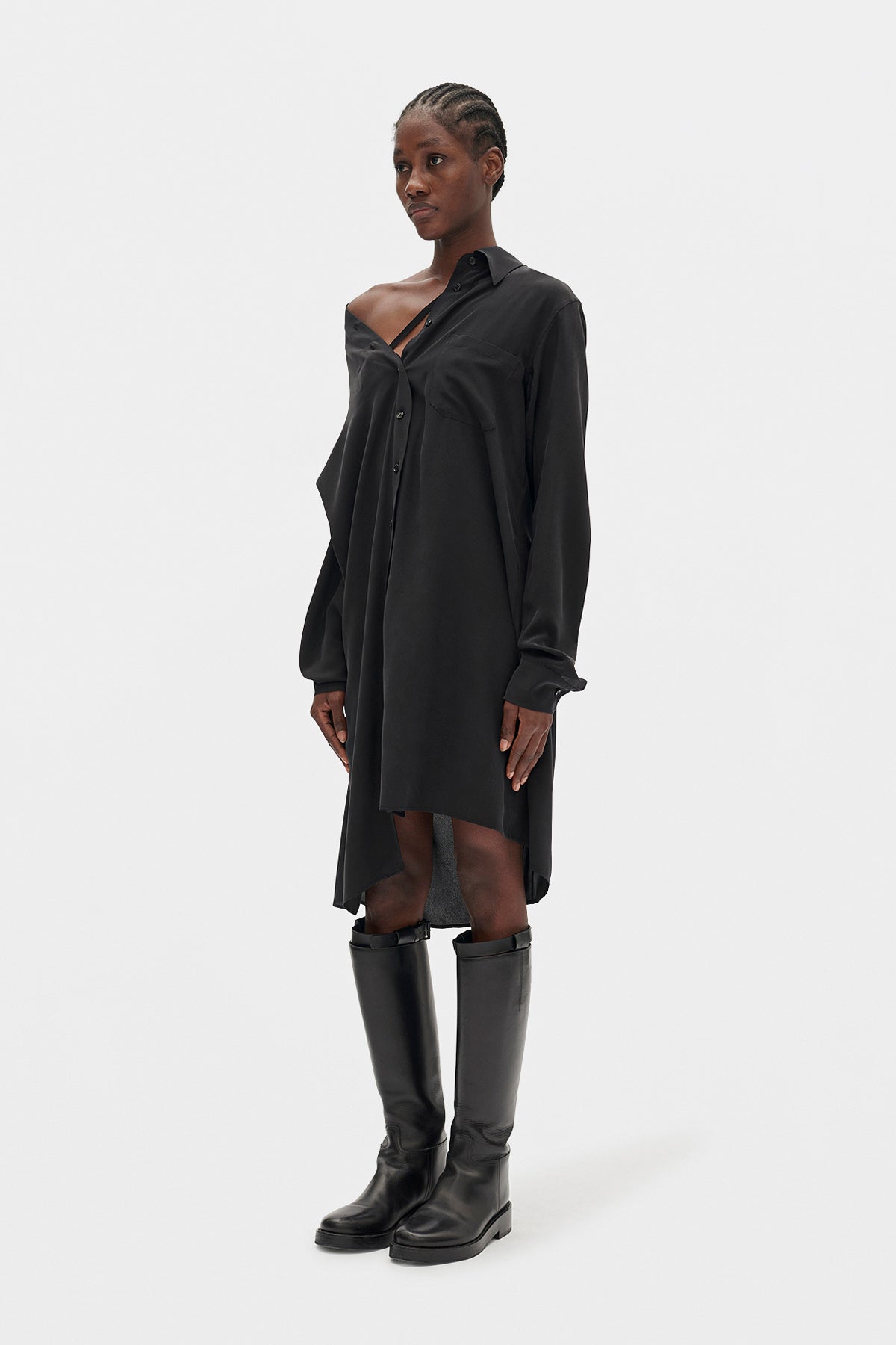 Halina Drop-Shoulder-Hemdkleid 