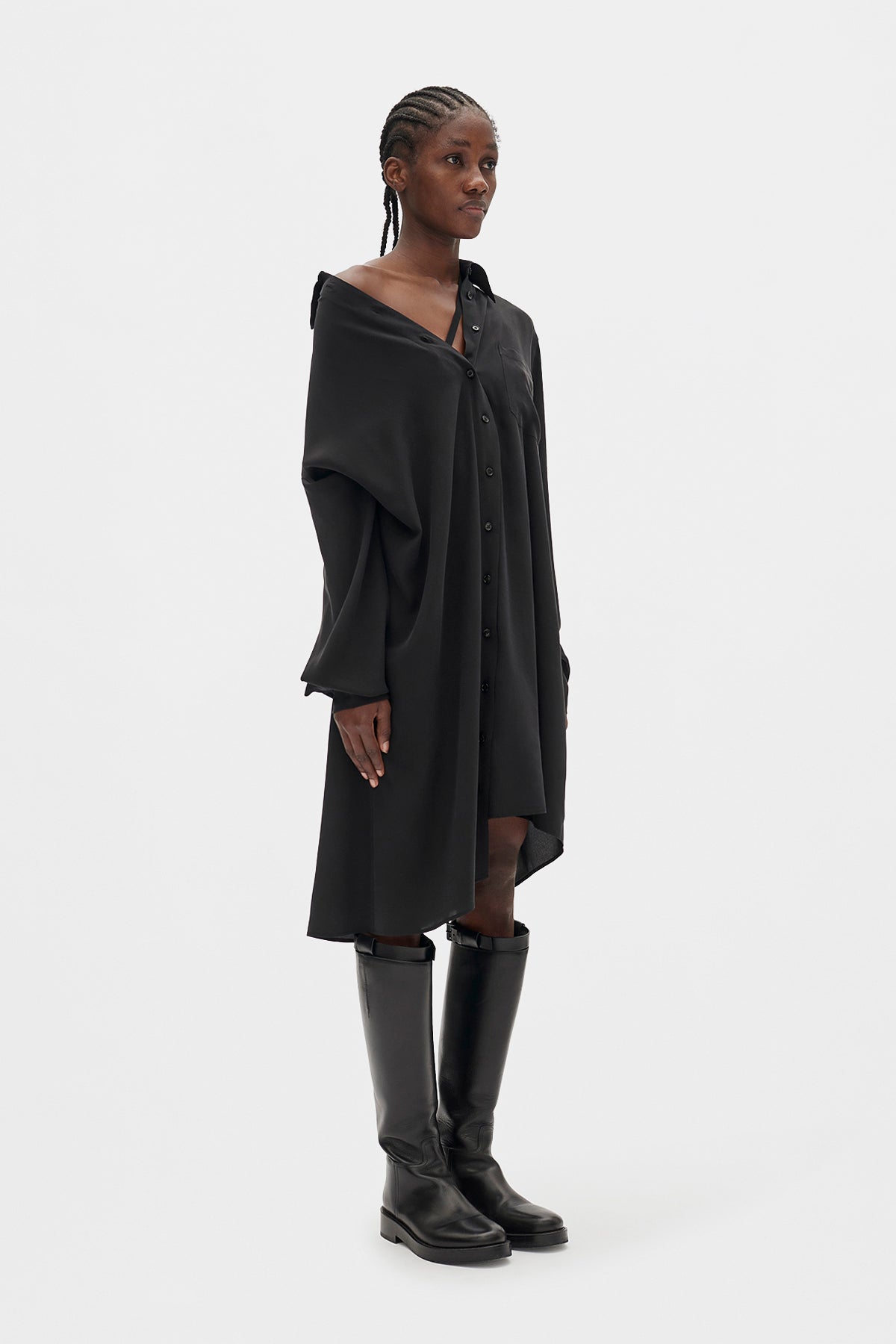 Halina Drop-Shoulder-Hemdkleid 