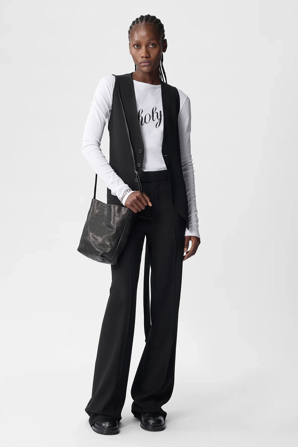 قميص فيني مطبوع بأكمام طويلة 